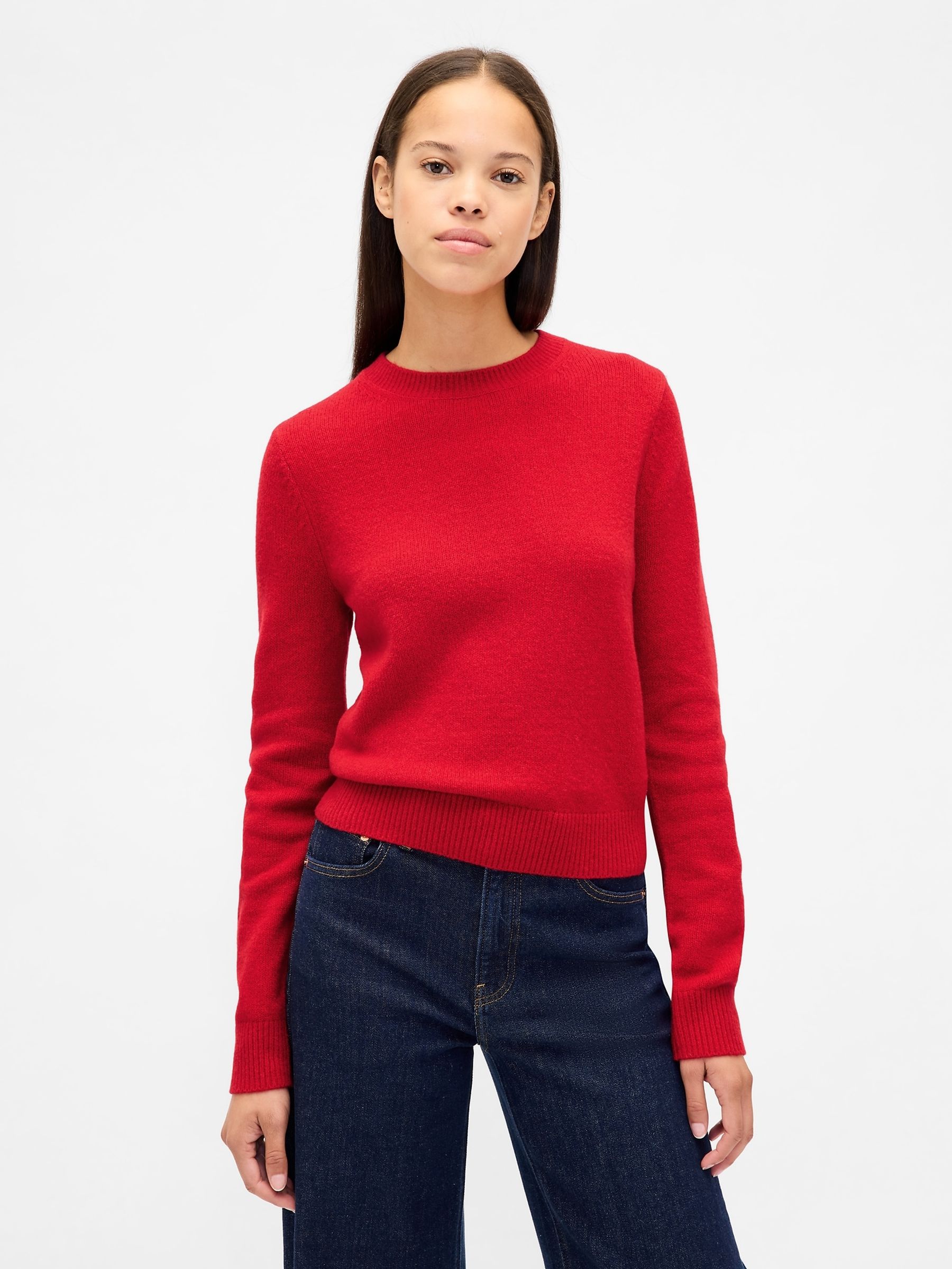 Red CashSoft Crew Neck Jumper - Image 1 of 4