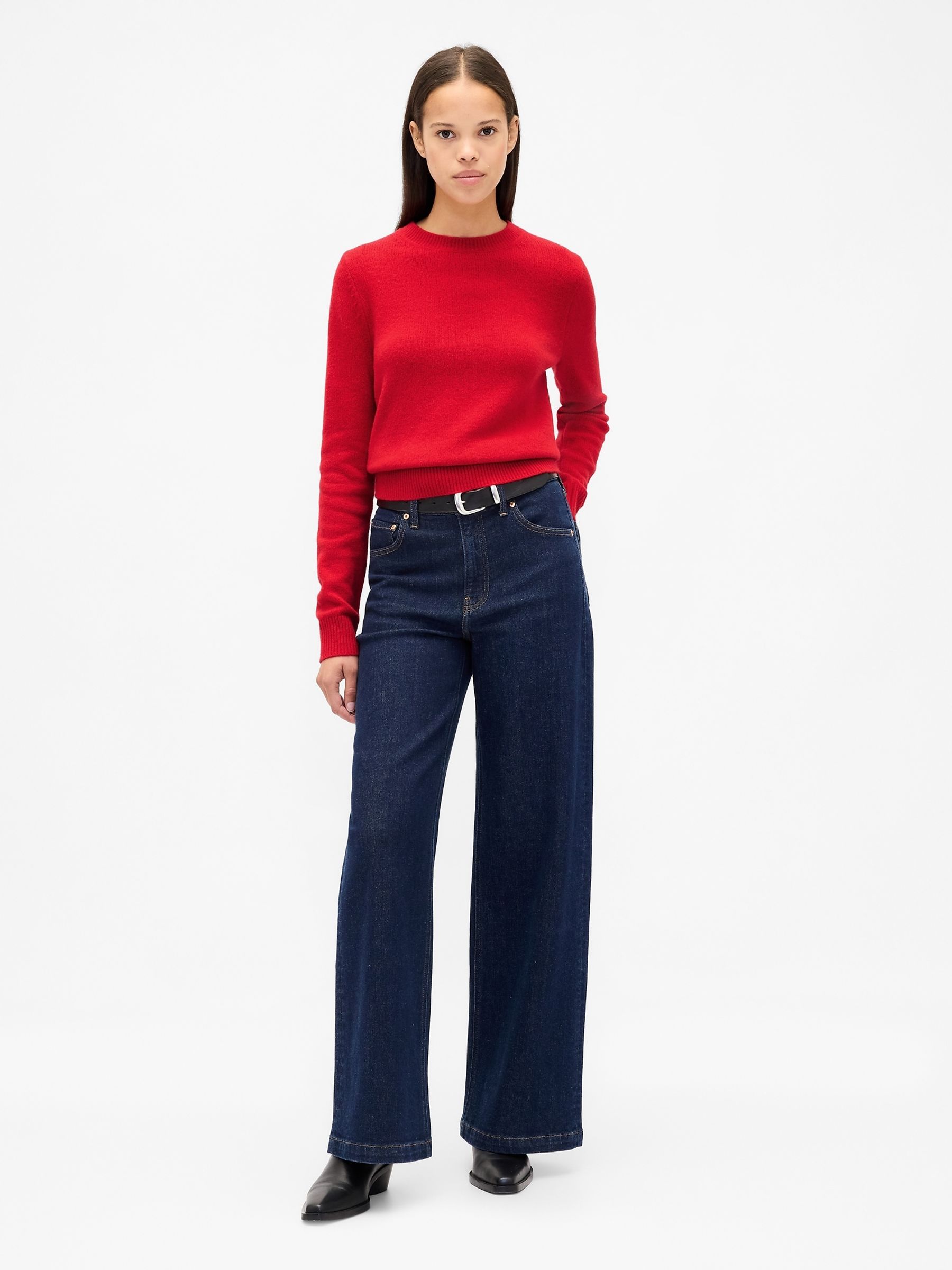 Red CashSoft Crew Neck Jumper - Image 3 of 4