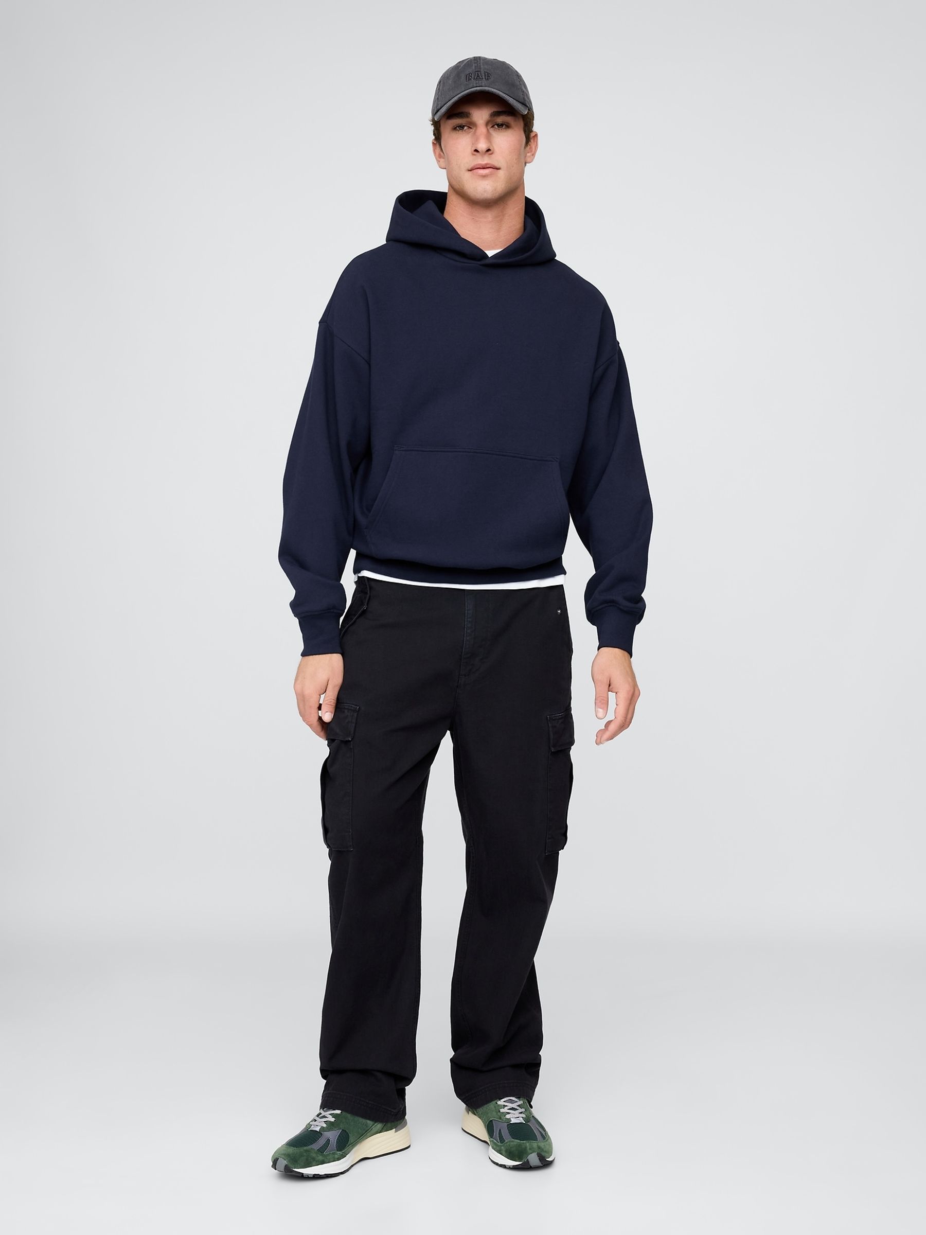 Navy Blue Oversized Heavyweight Hoodie - Image 3 of 4