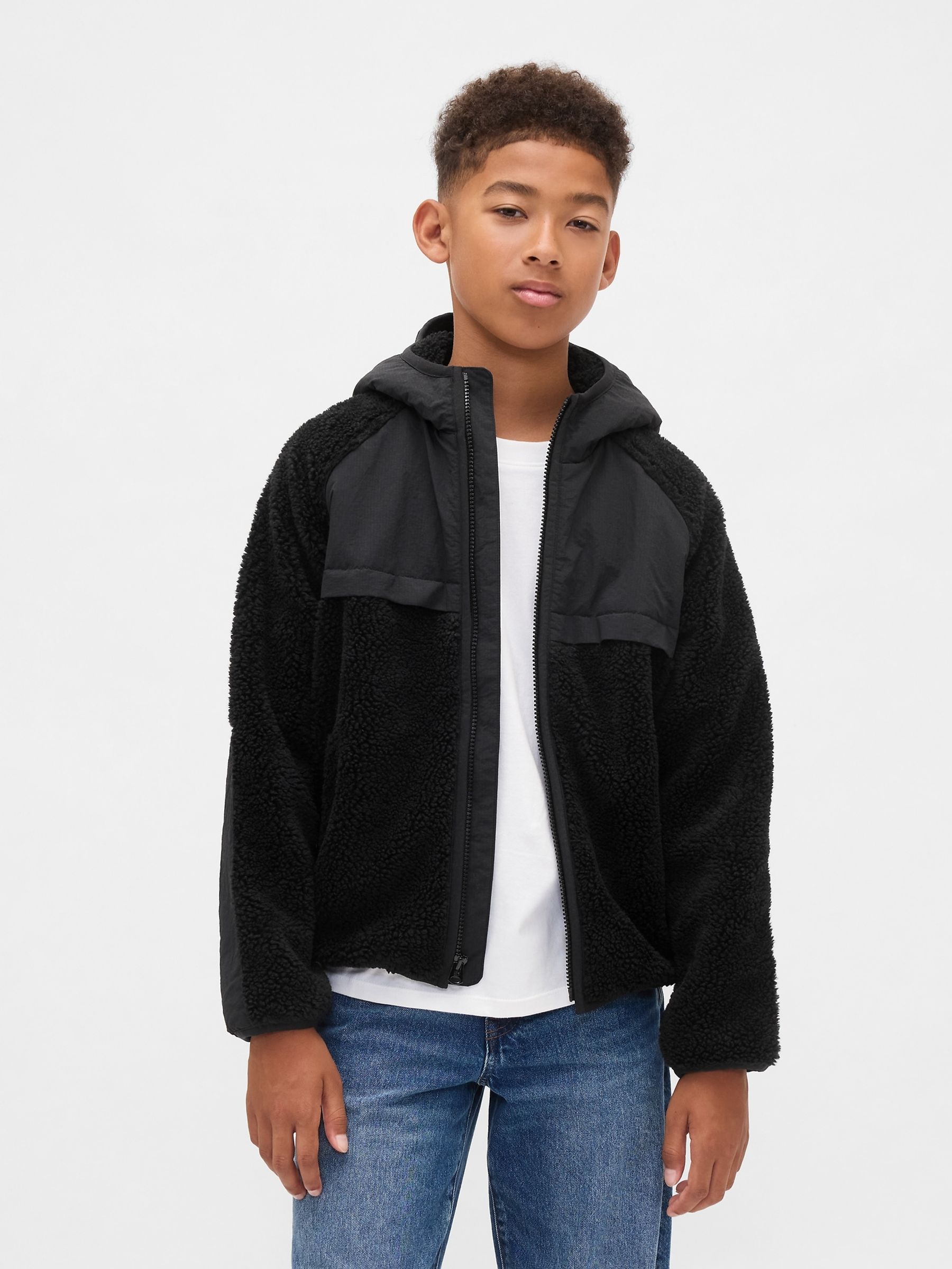Black Sherpa Jacket - Image 1 of 6