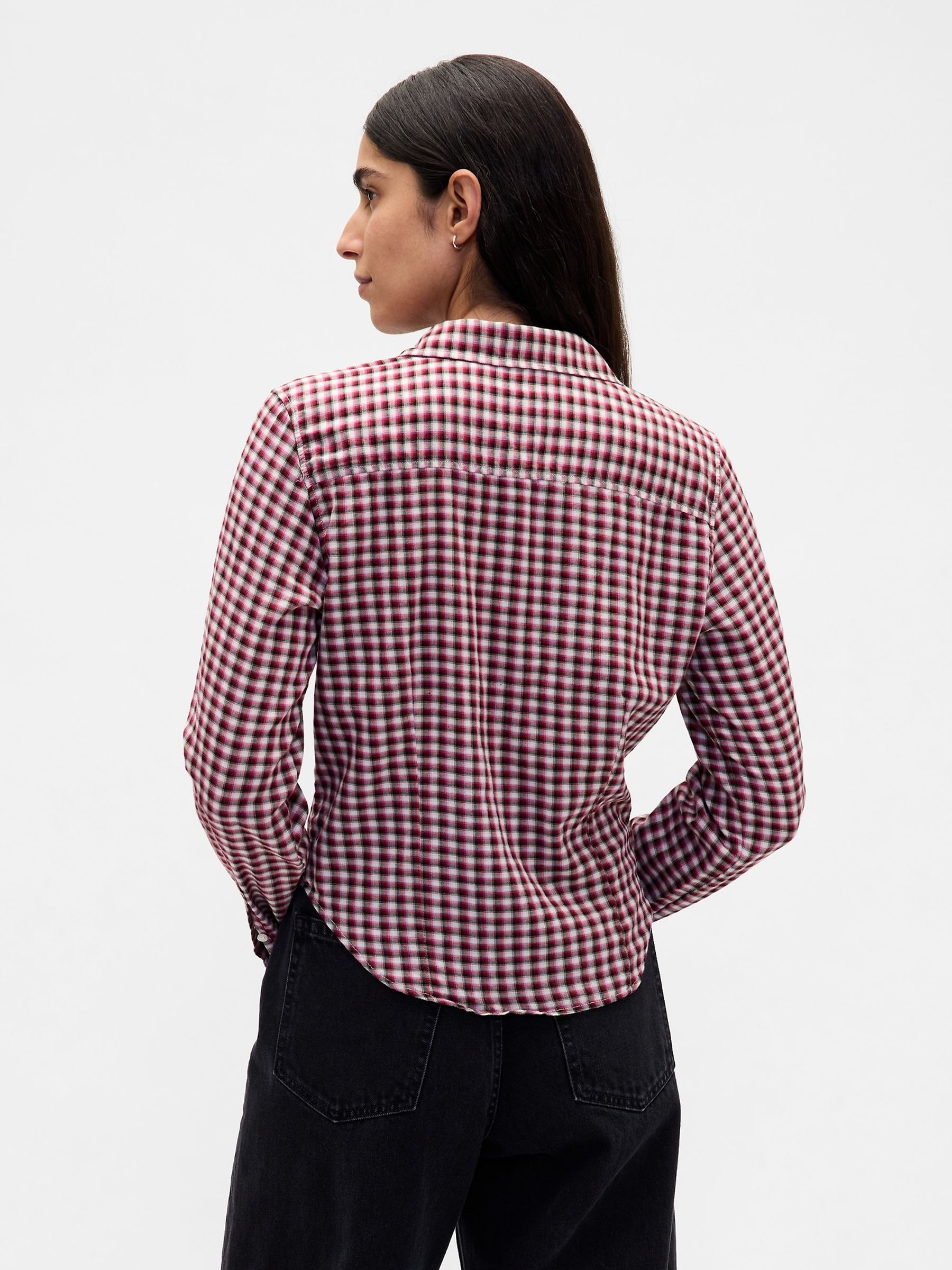 Red Flannel Fitted Check Shirt - Image 2 of 4