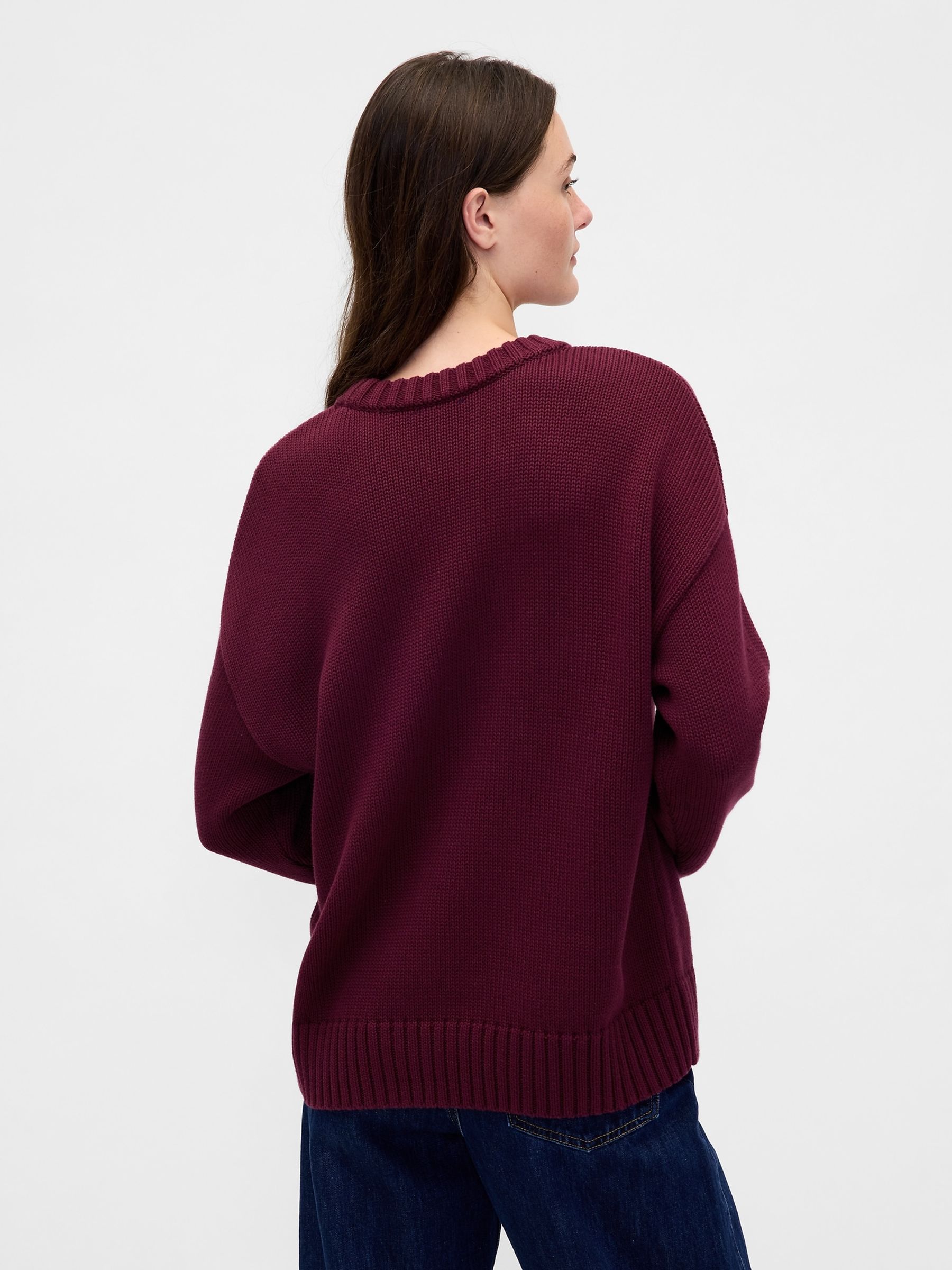 Burgundy Red Oversized Sweatshirt - Image 2 of 4