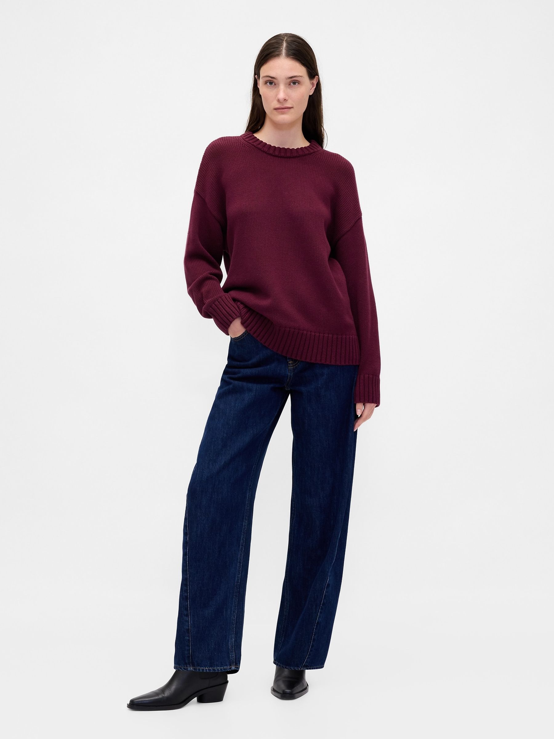 Burgundy Red Oversized Sweatshirt - Image 3 of 4