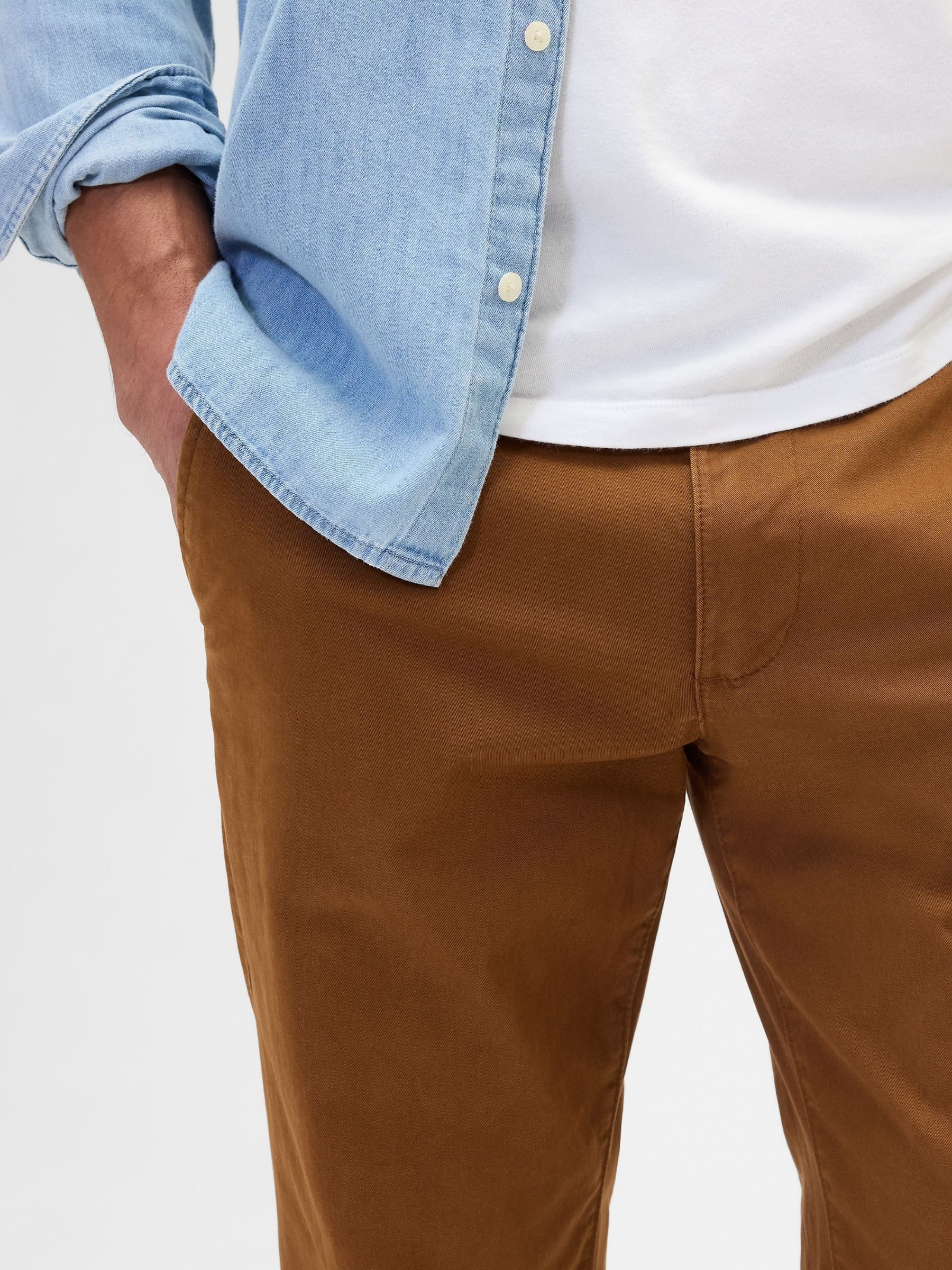 Brown Slim Fit Chinos - Image 3 of 6