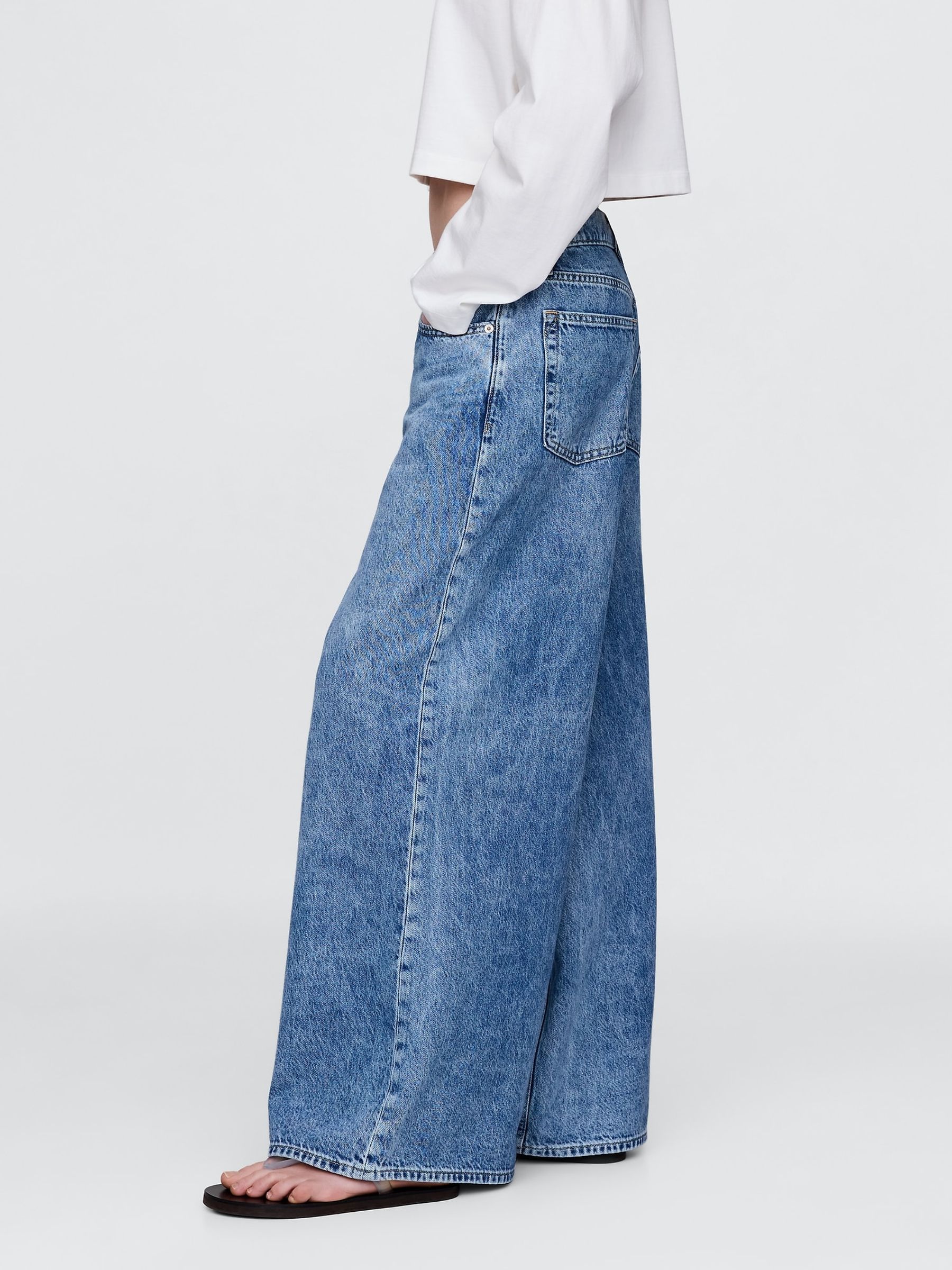 Blue Low Slung Extra Baggy Jeans - Image 3 of 6