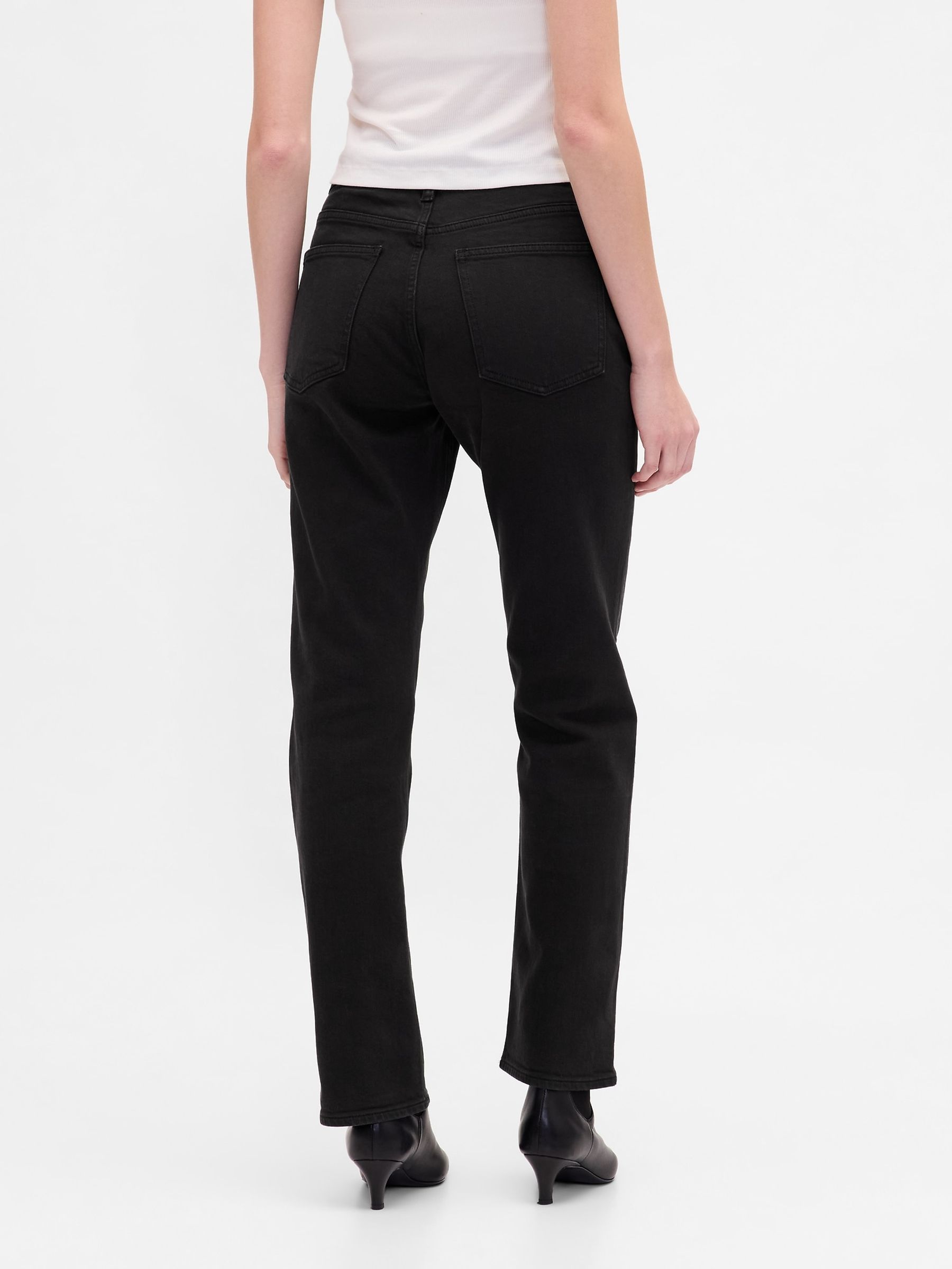 Black High Waisted 90s Slim Straight Jeans - Image 2 of 7