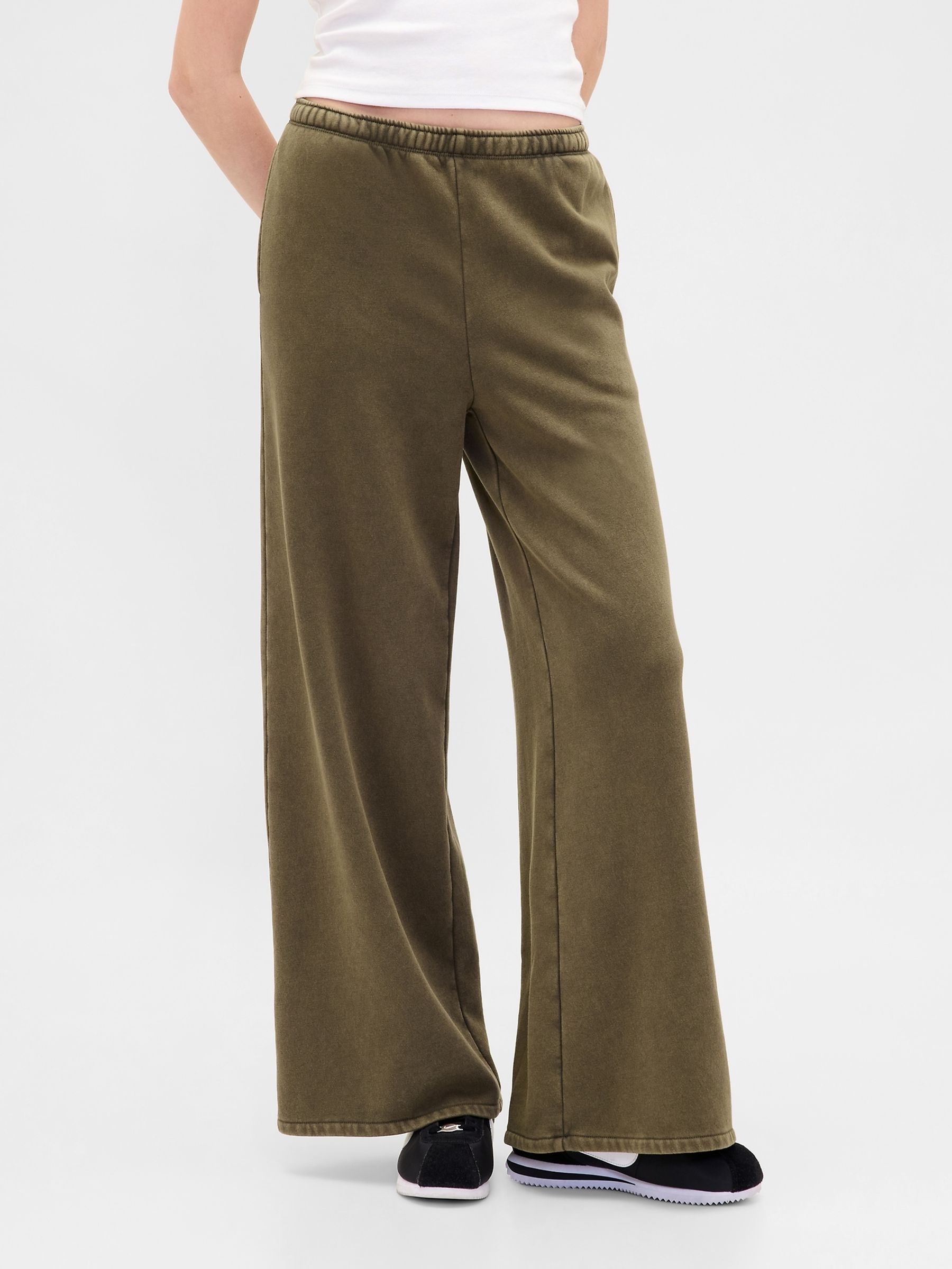 Green VintageSoft Baggy Wide-Leg Joggers - Image 1 of 5