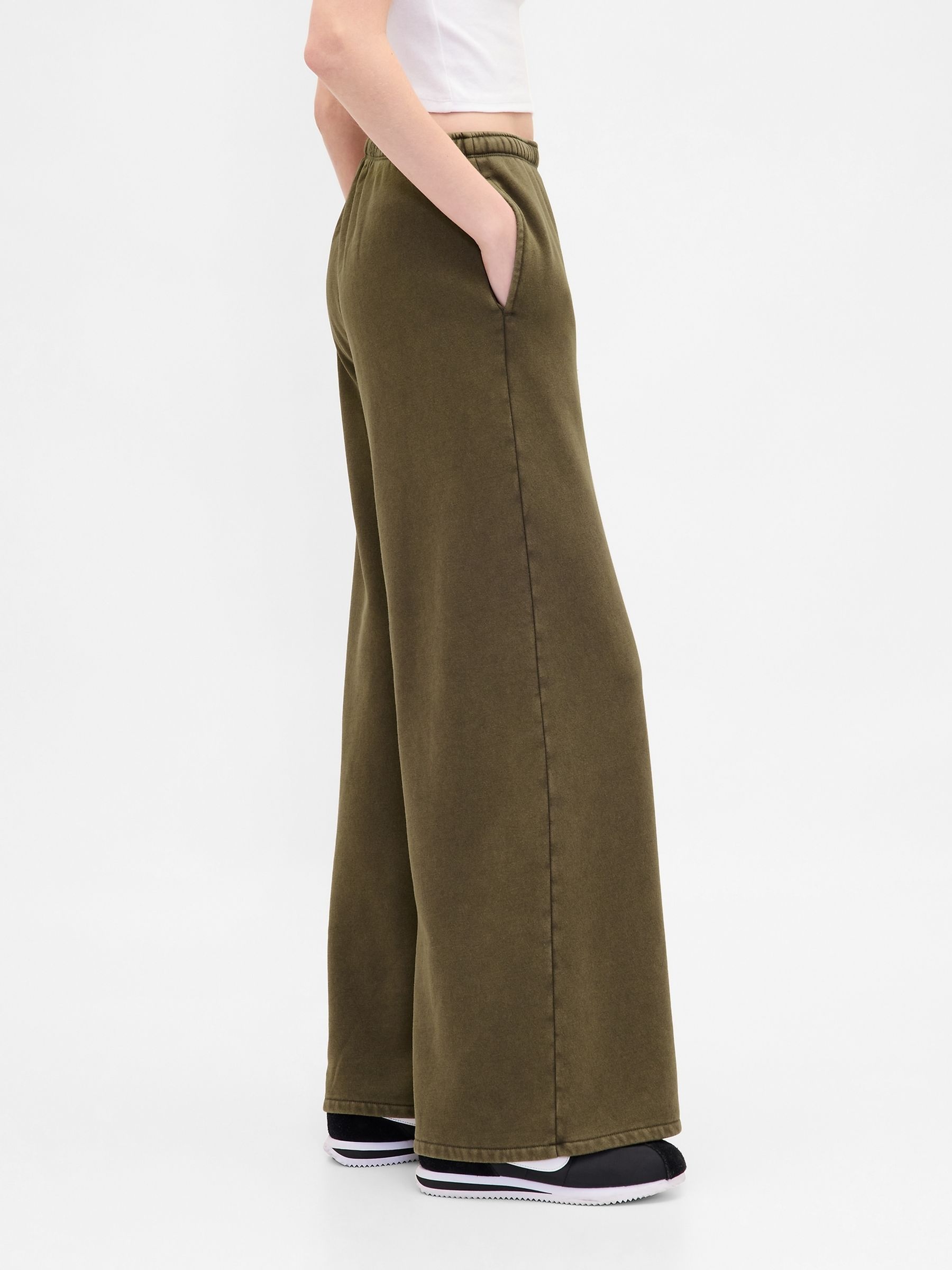 Green VintageSoft Baggy Wide-Leg Joggers - Image 3 of 5