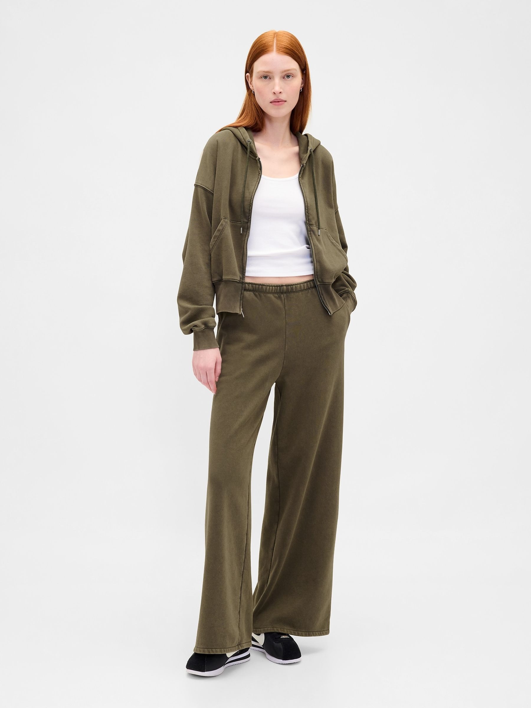 Green VintageSoft Baggy Wide-Leg Joggers - Image 4 of 5
