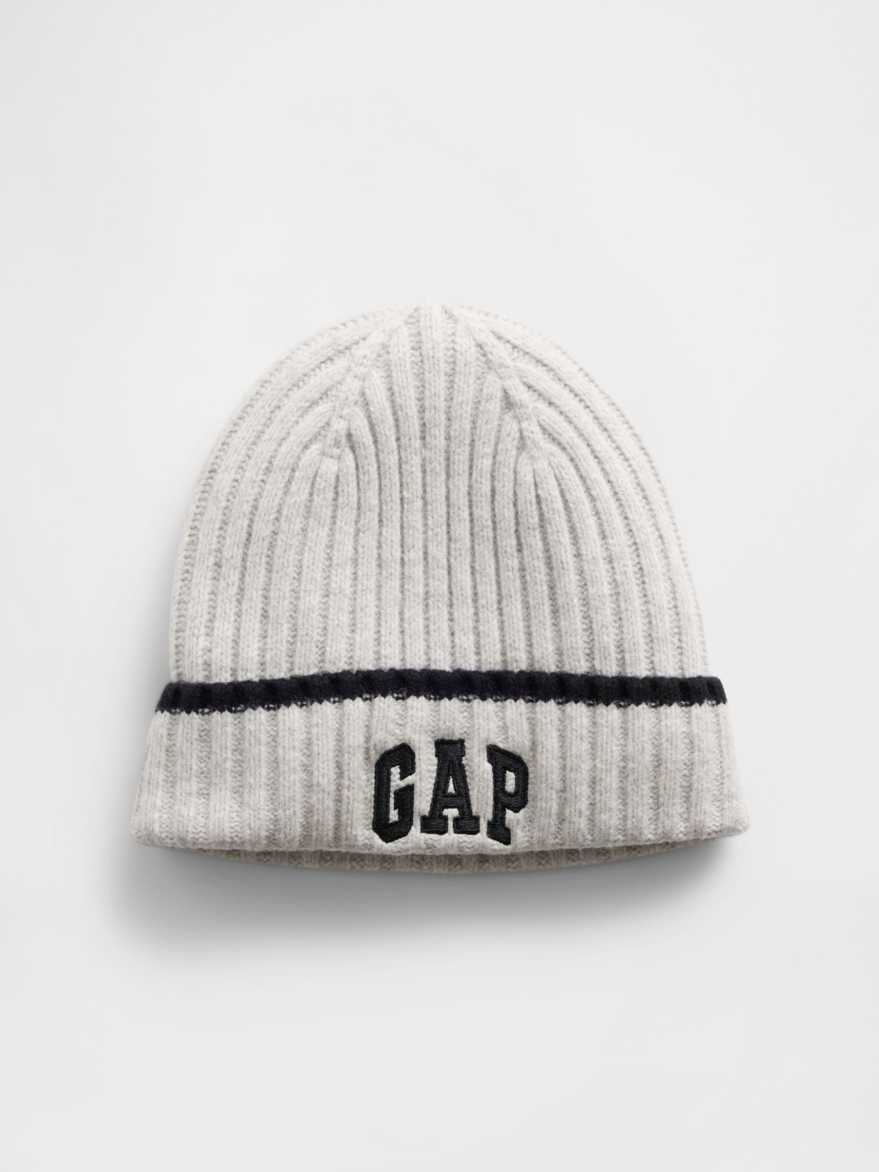 Grey Kids CashSoft Logo Ribbed Beanie - Image 1 of 2