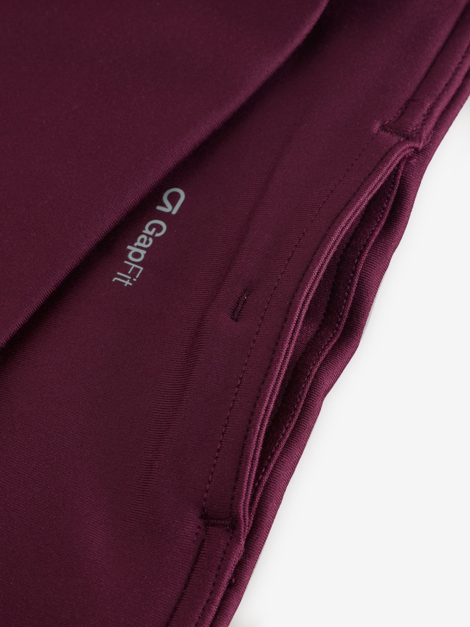 Burgundy Red High Waisted Power Full Length Stripe Leggings - Image 8 of 9