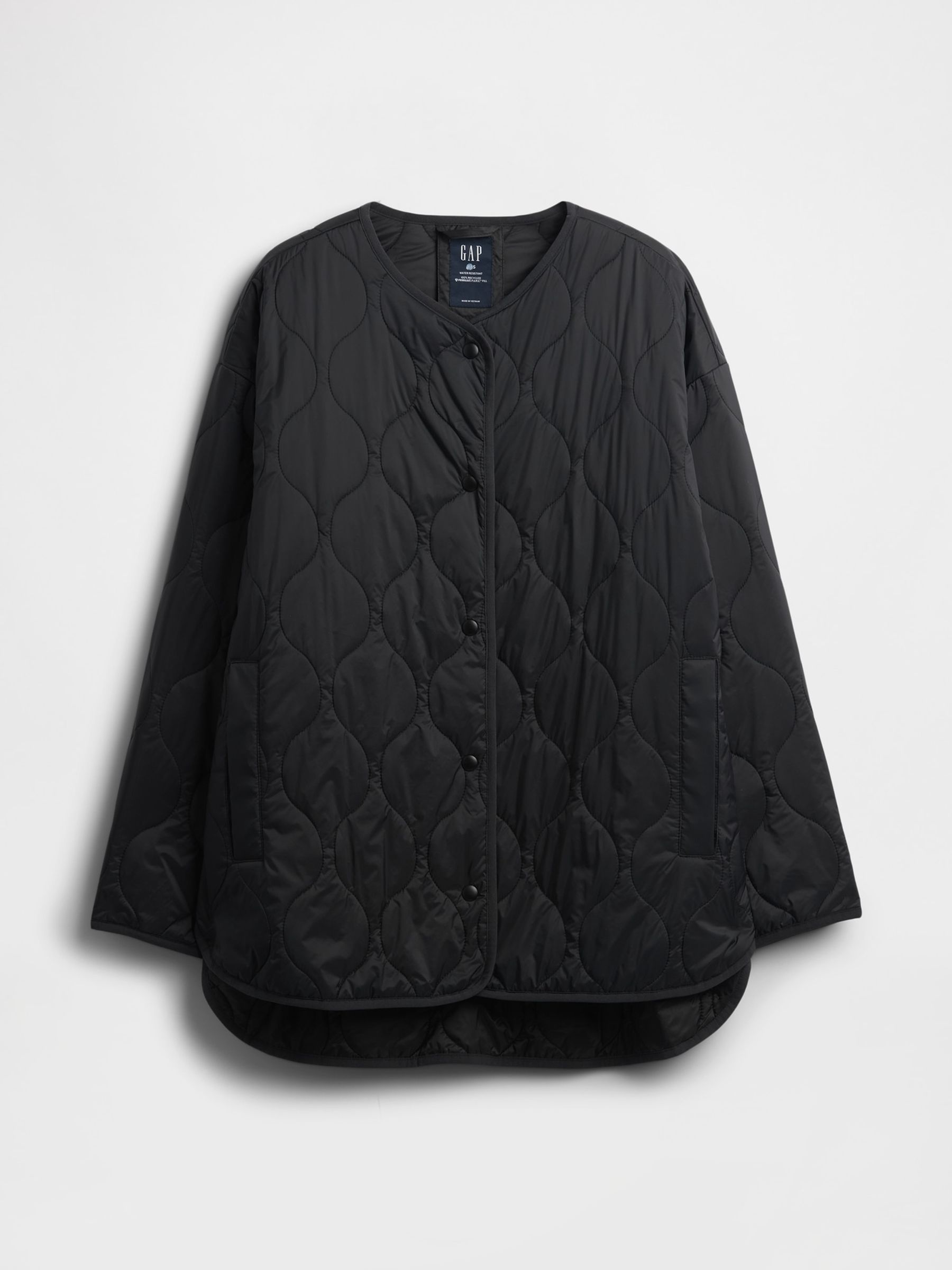 Black Lightweight Oversized Quilted Liner Jacket - Image 5 of 5