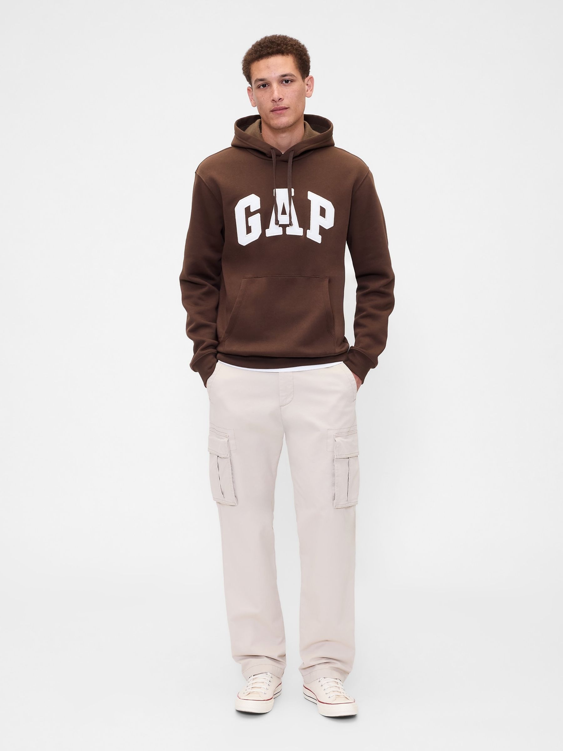 Brown Overhead Logo Fleece Zip Hoodie - Image 3 of 4