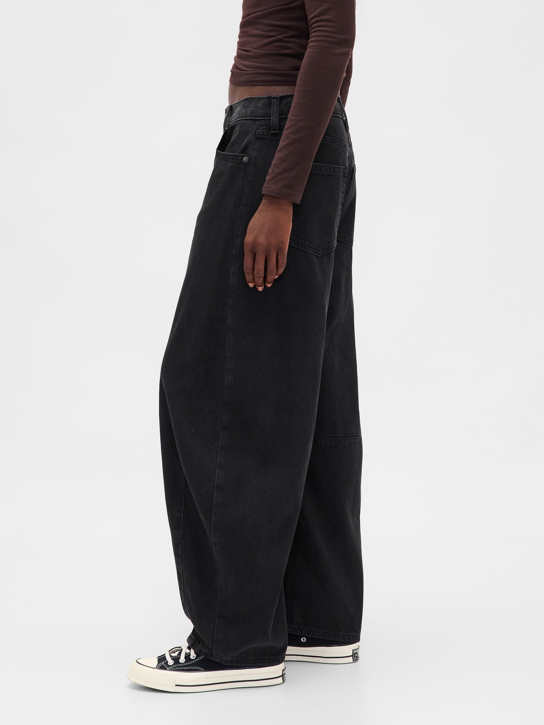 Black High Waisted UltraSoft Horseshoe Jeans - Image 3 of 6