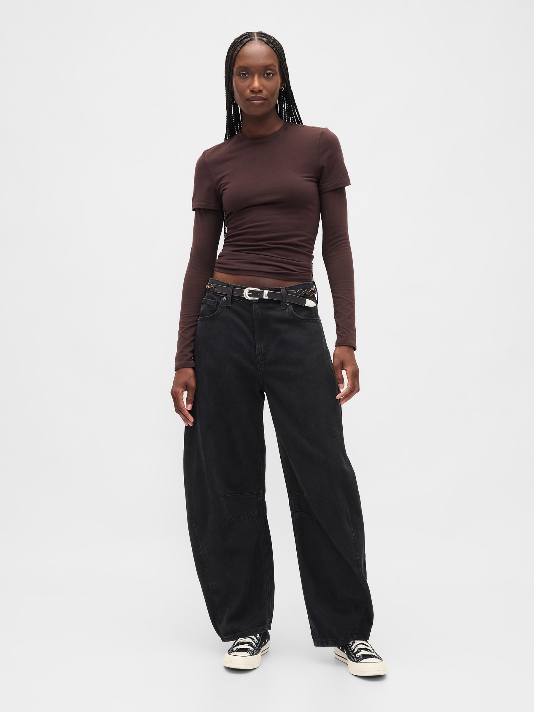 Black High Waisted UltraSoft Horseshoe Jeans - Image 4 of 6