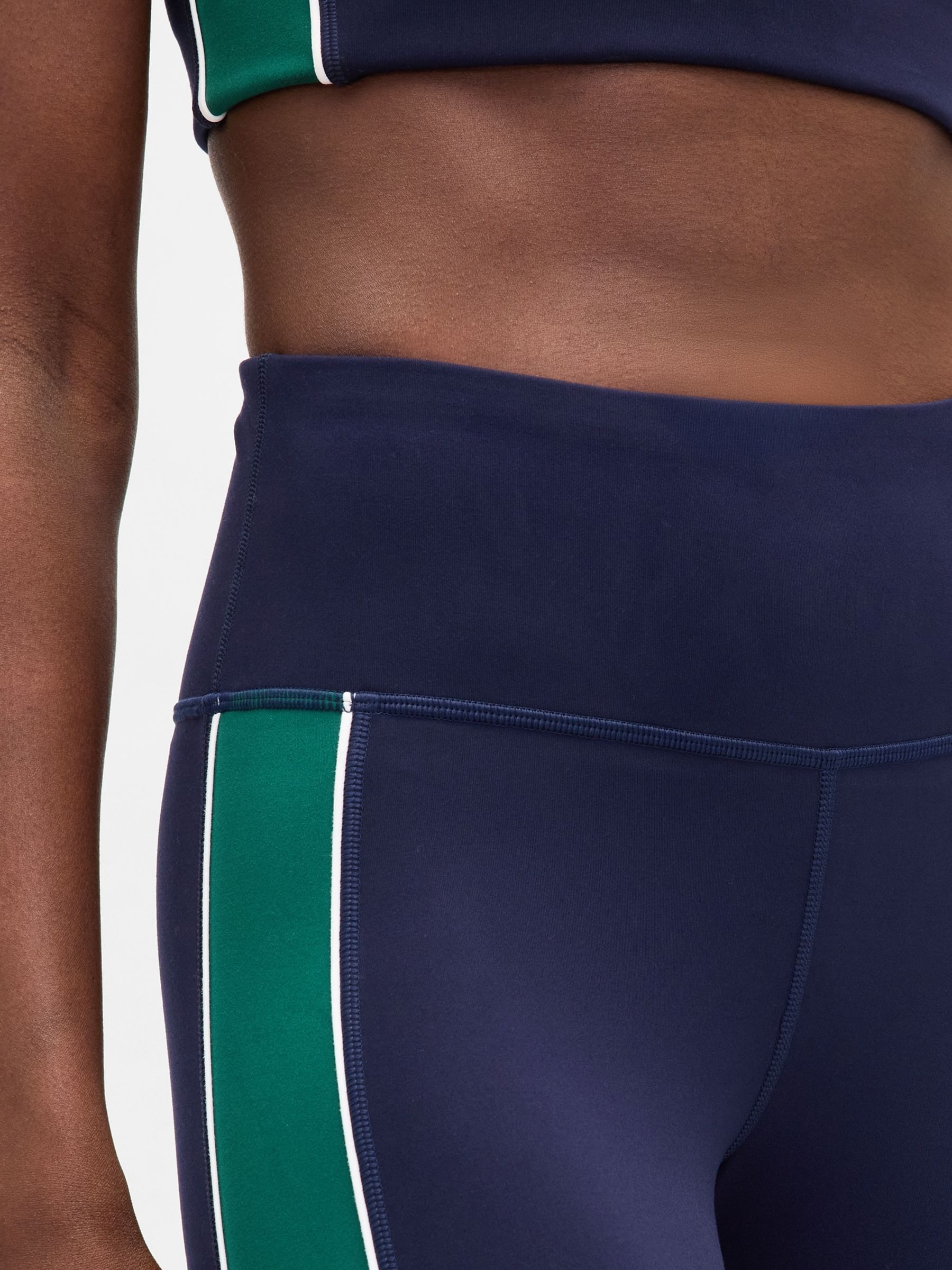 Blue High Waisted Power Full Length Stripe Leggings - Image 5 of 5