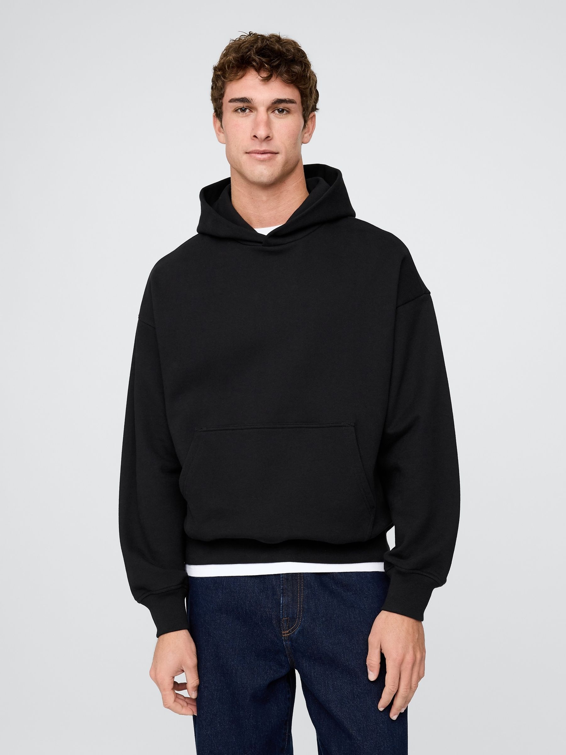 Black Oversized Heavyweight Hoodie - Image 1 of 4