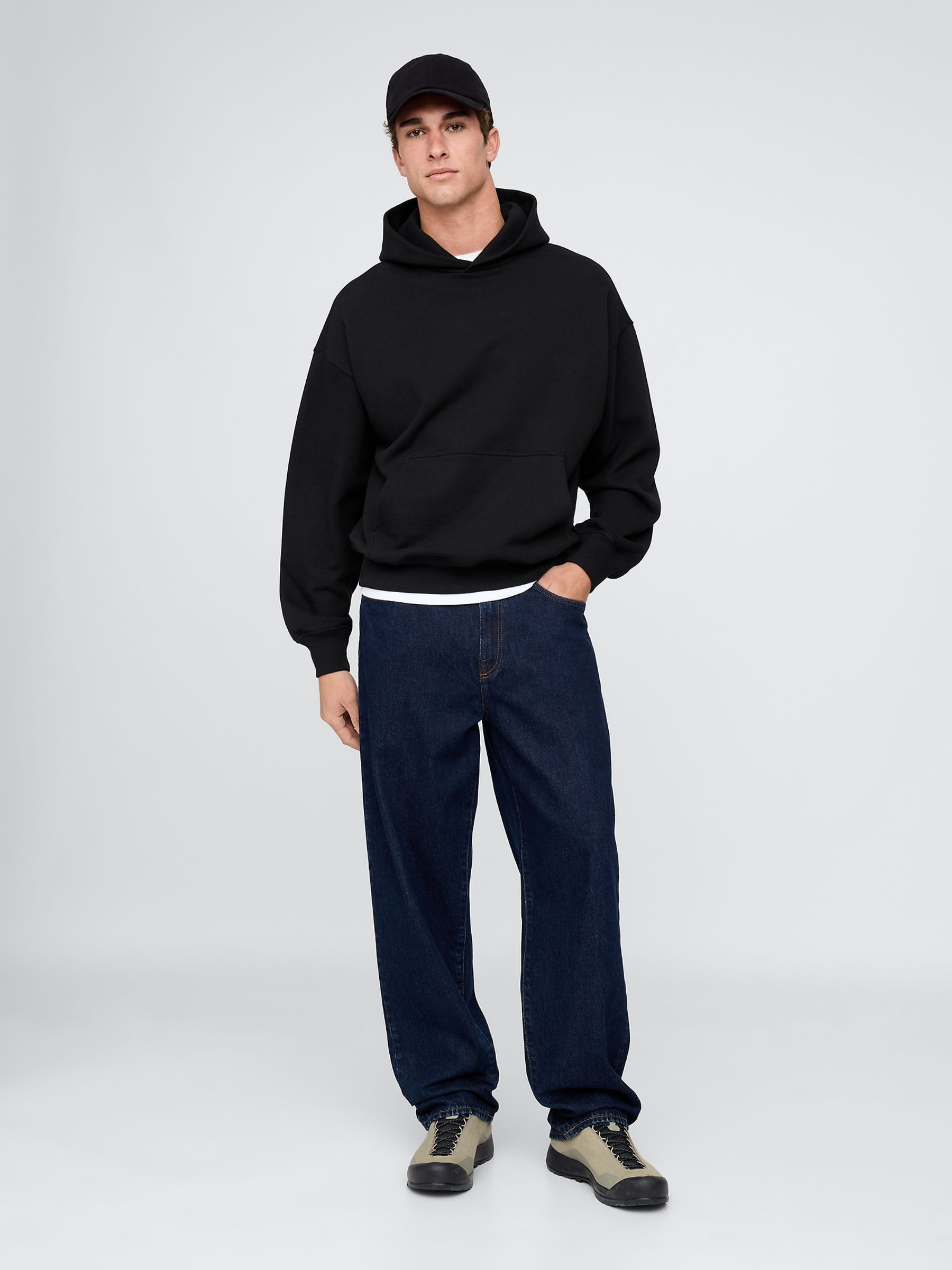 Black Oversized Heavyweight Hoodie - Image 3 of 4