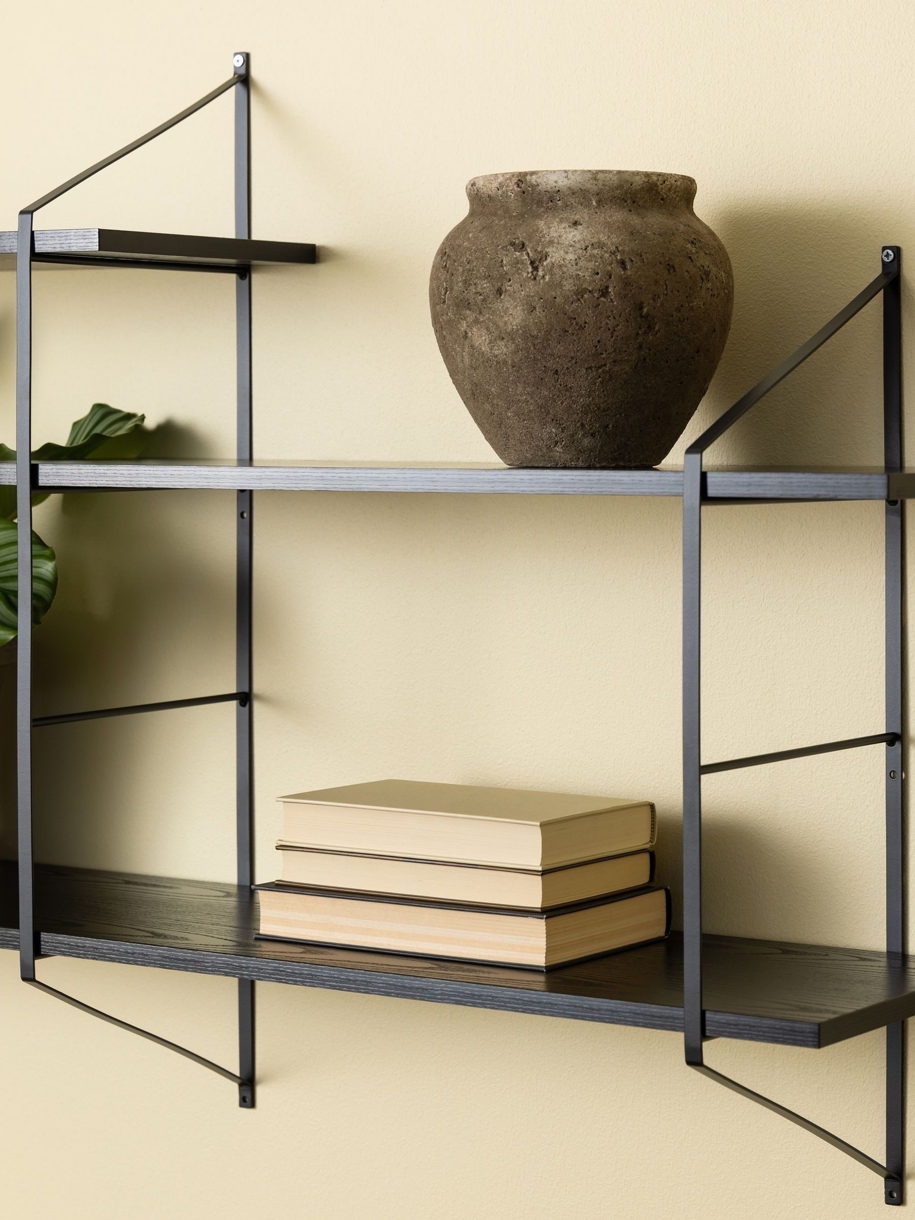 Actona Black Belfast Wall Unit with 4 Shelves - Image 3 of 6