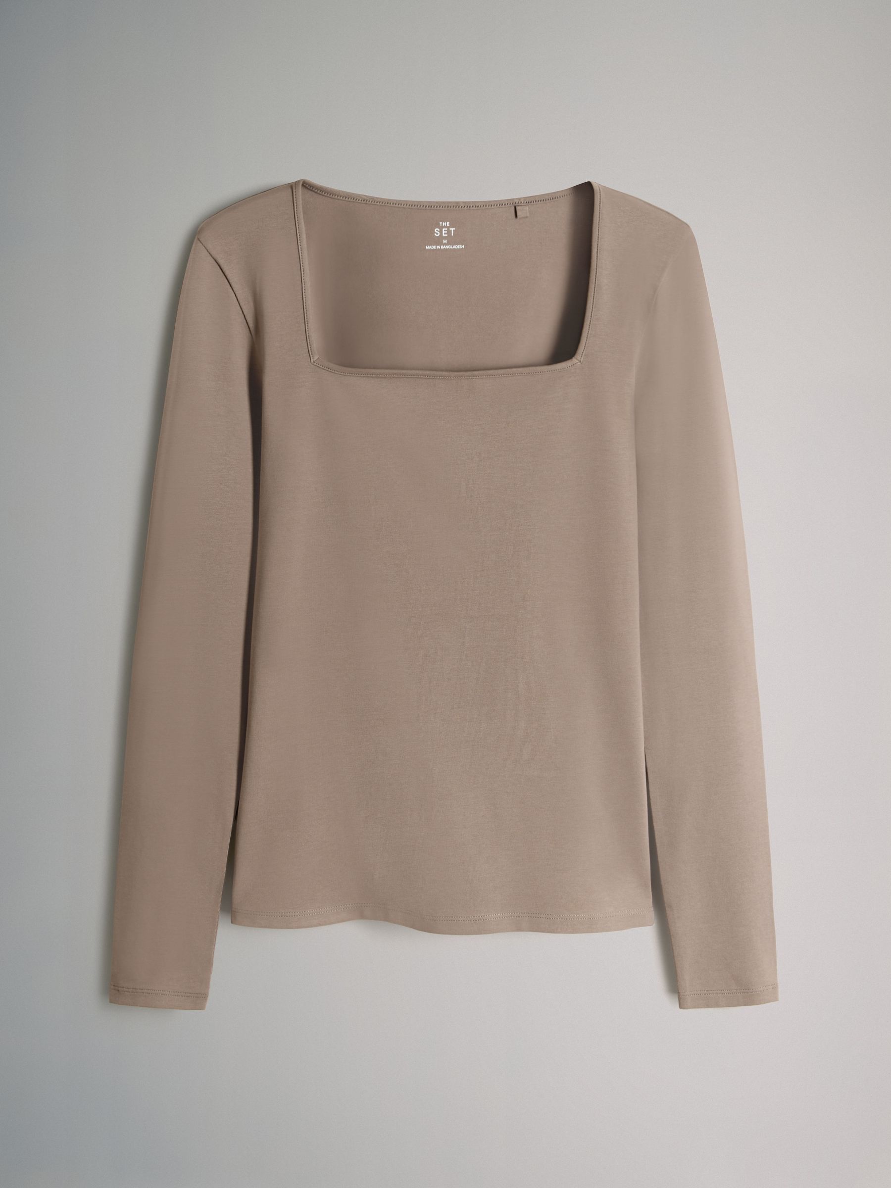 Black/Animal/Taupe Brown - 3 Pack Square Neck Long Sleeve T-Shirts - Image 2 of 6
