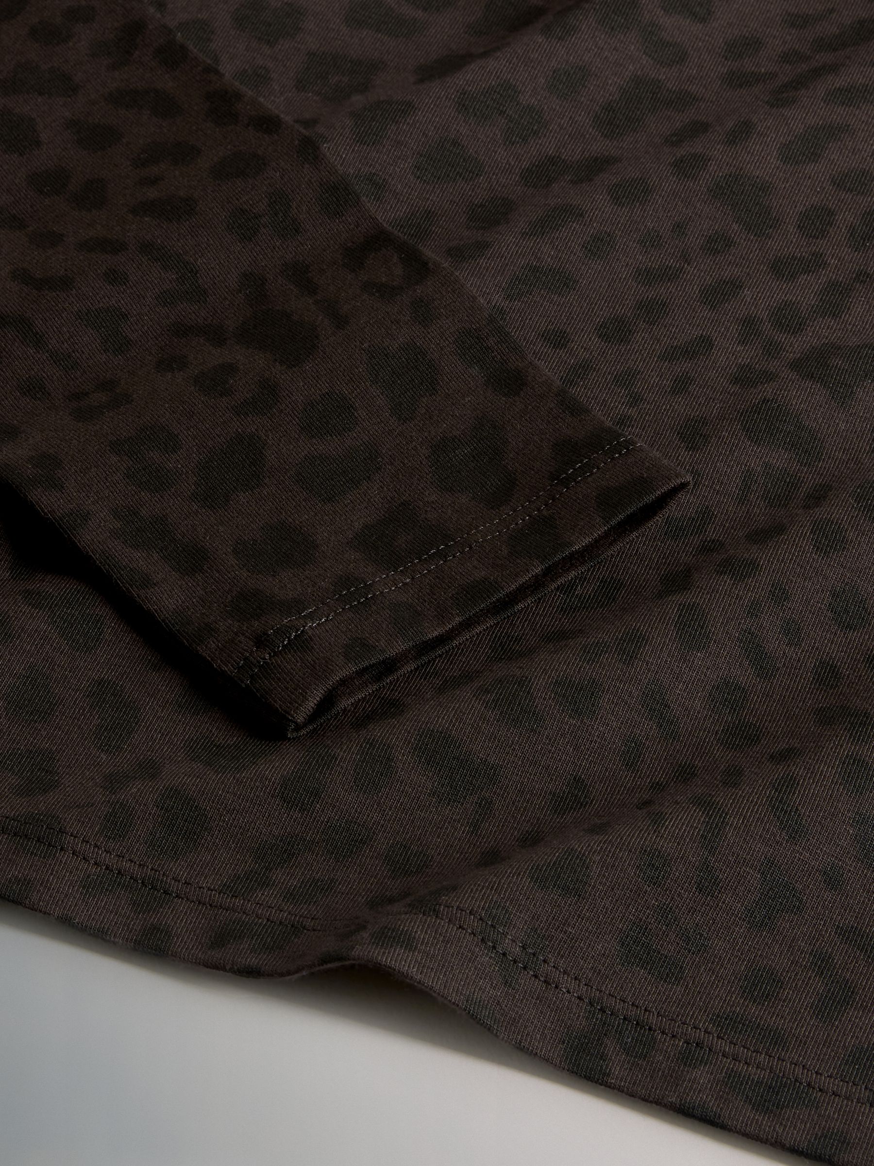 Black/Animal/Taupe Brown - 3 Pack Square Neck Long Sleeve T-Shirts - Image 6 of 6