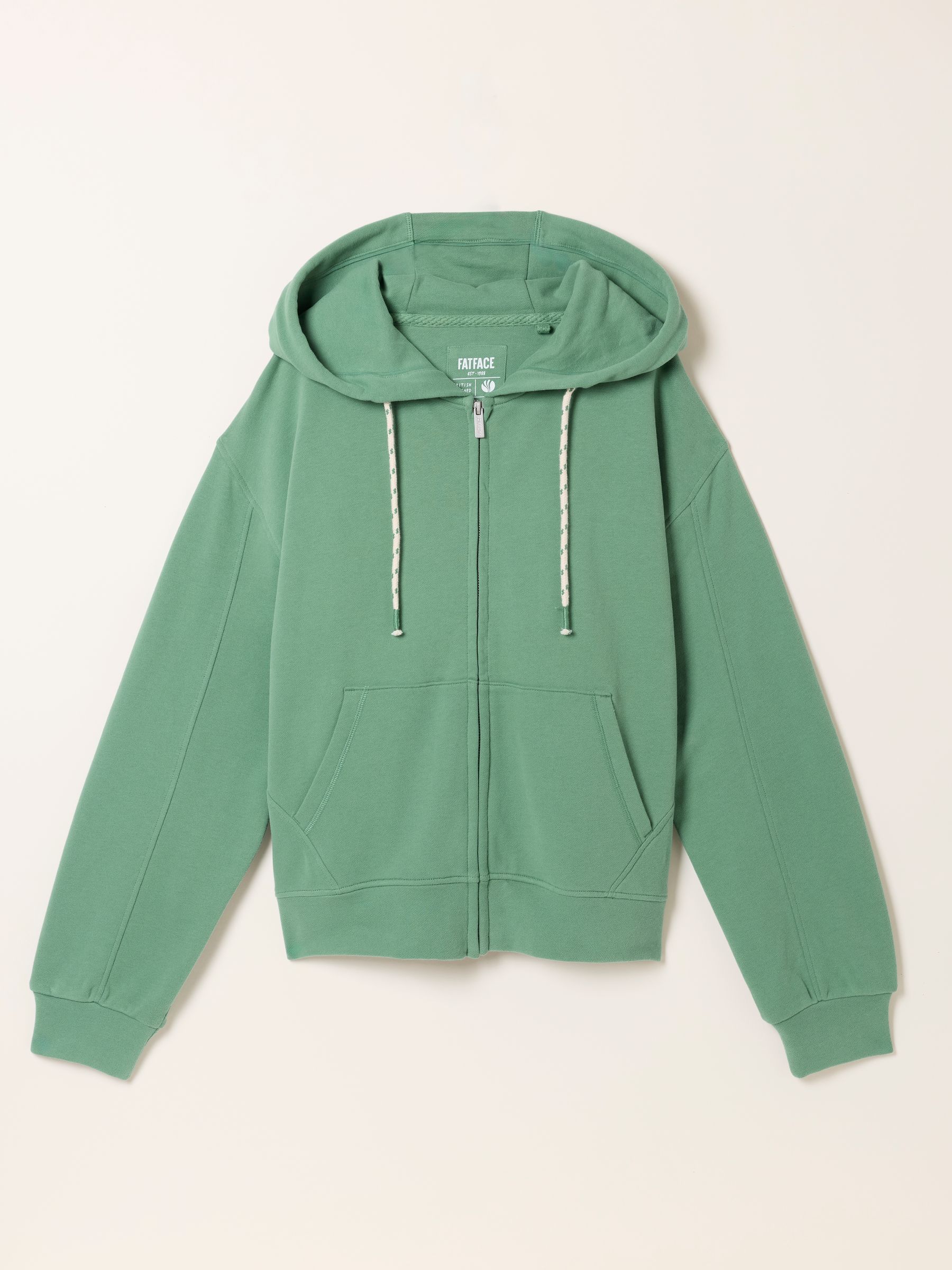 Flora Jade Green Zip Through Hoodie | FatFace USA