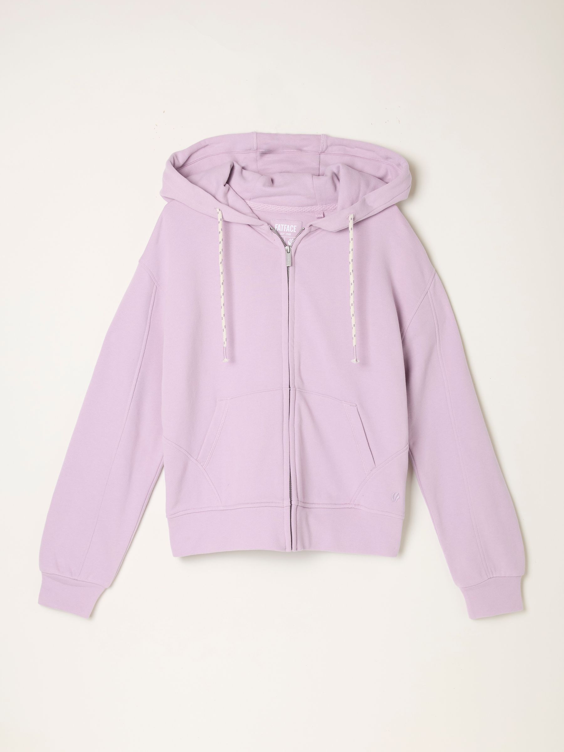 Flora Lilac Purple Zip Through Hoodie | FatFace