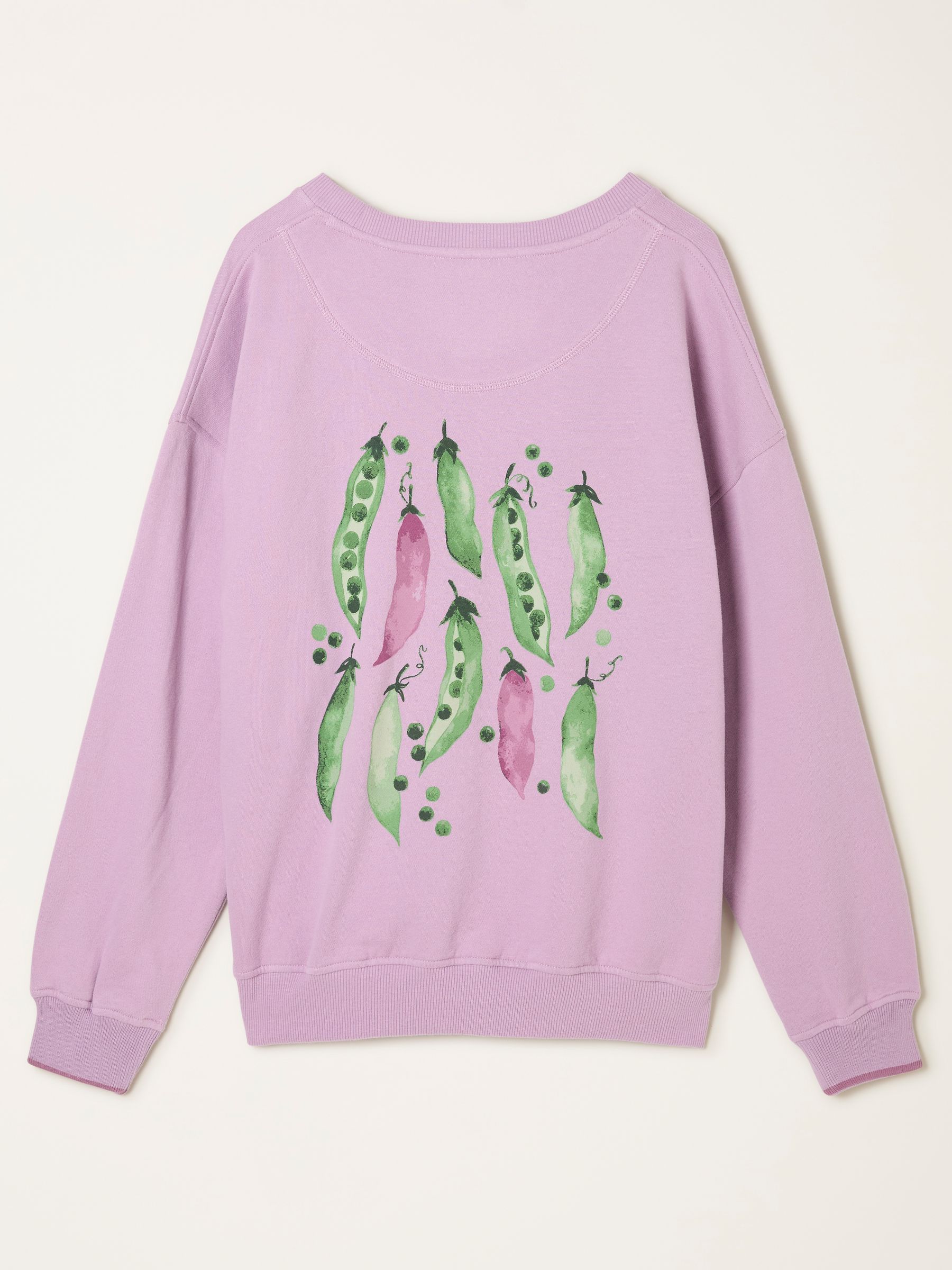 Emily Lilac Purple Sweet Pea Graphic Crew Sweat - Image 7 of 7