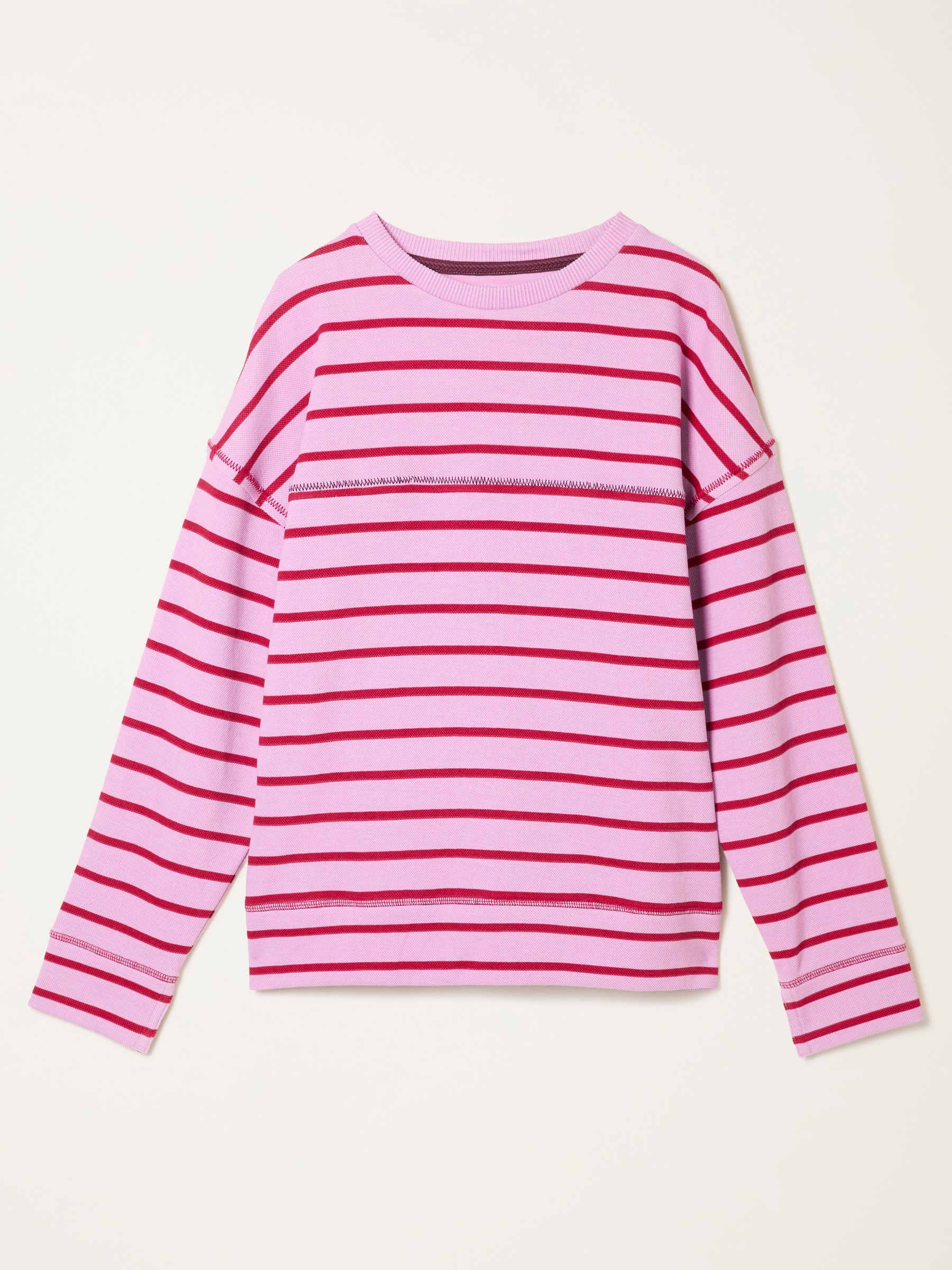 Airlie Lilac Purple Breton Stripe Crew Sweat - Image 6 of 6