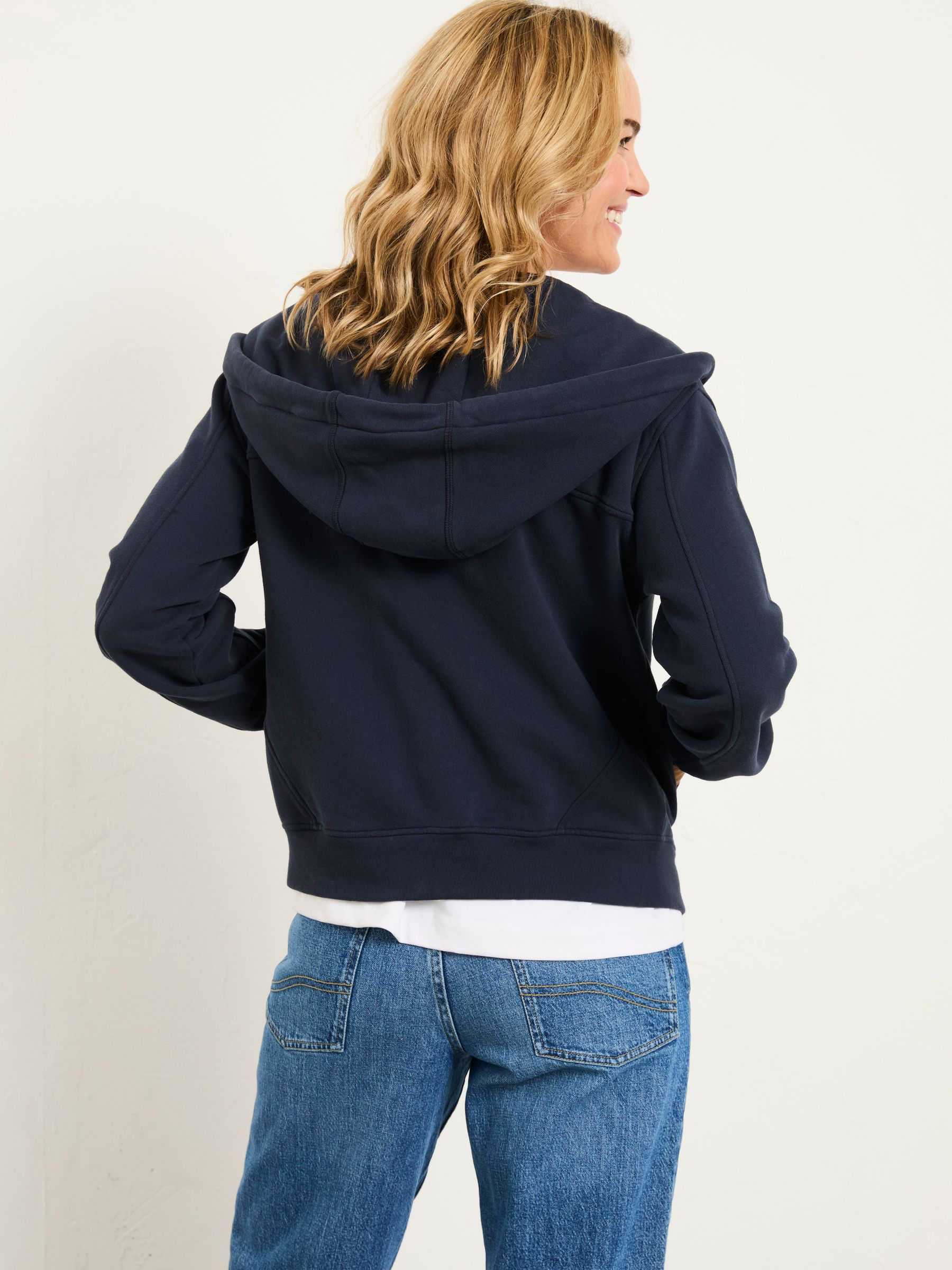 Flora Blue Navy Zip Through Hoodie - Image 2 of 5