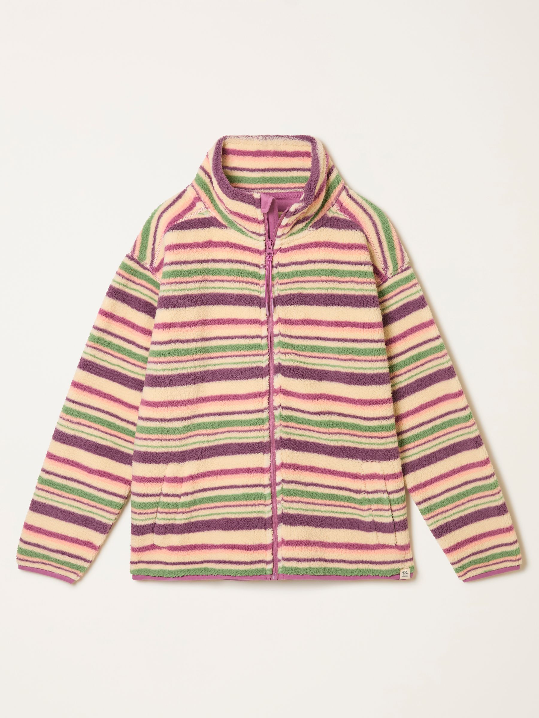 Libby Purple Stripe Zip Through Fleece - Image 5 of 5