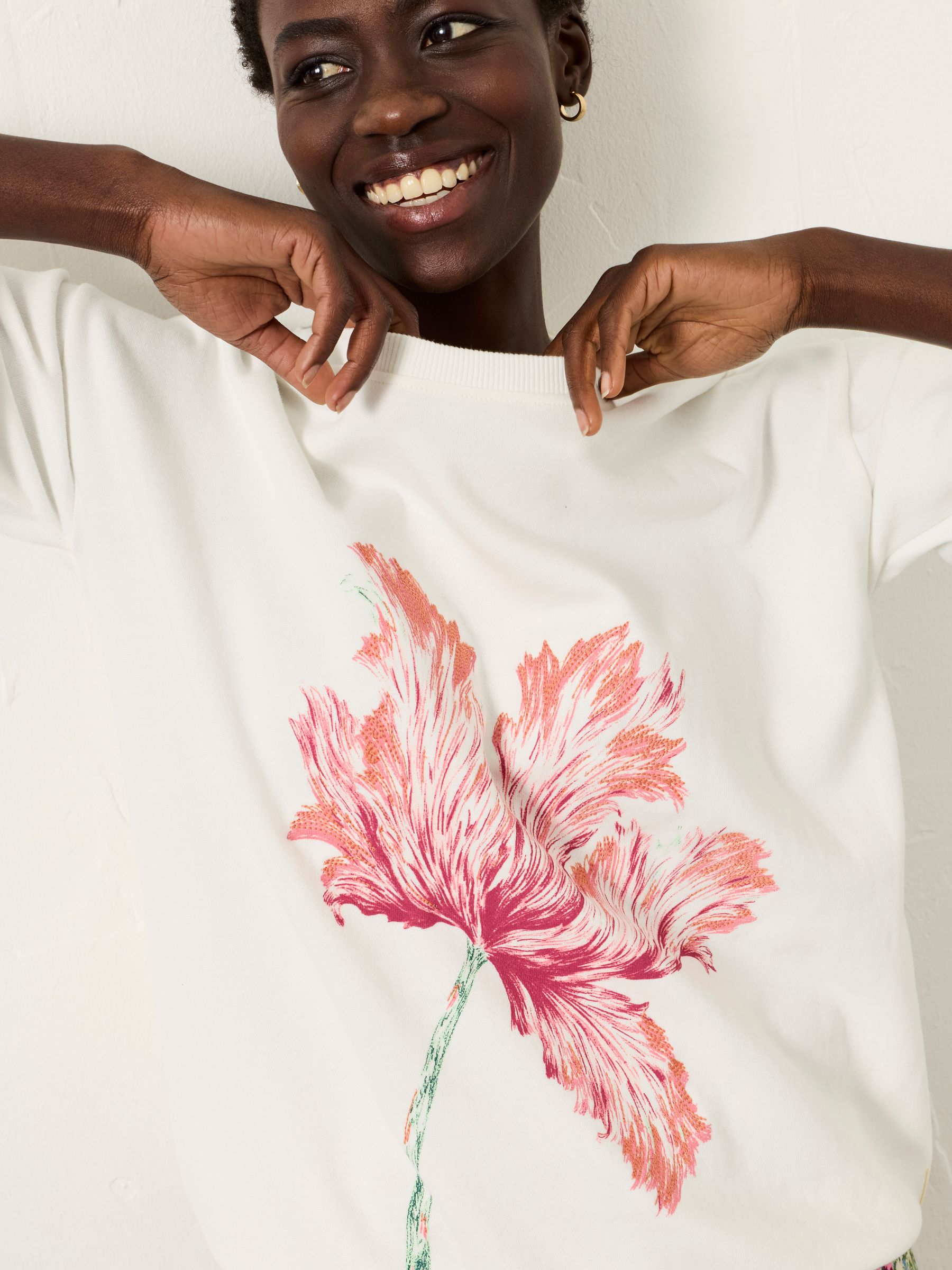 Alex Ivory Painterly Floral Crew Sweat - Image 3 of 5