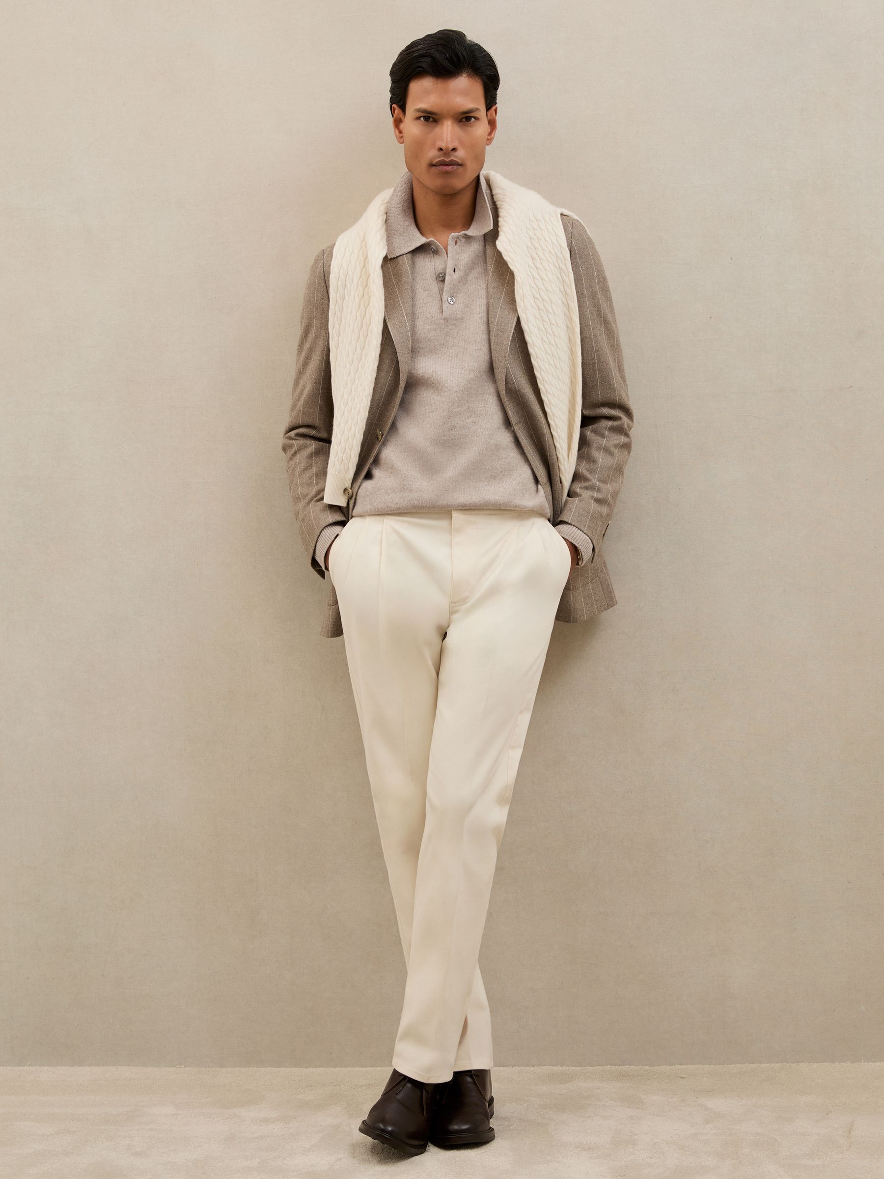 Polo Shirt in Oatmeal - Image 3 of 6