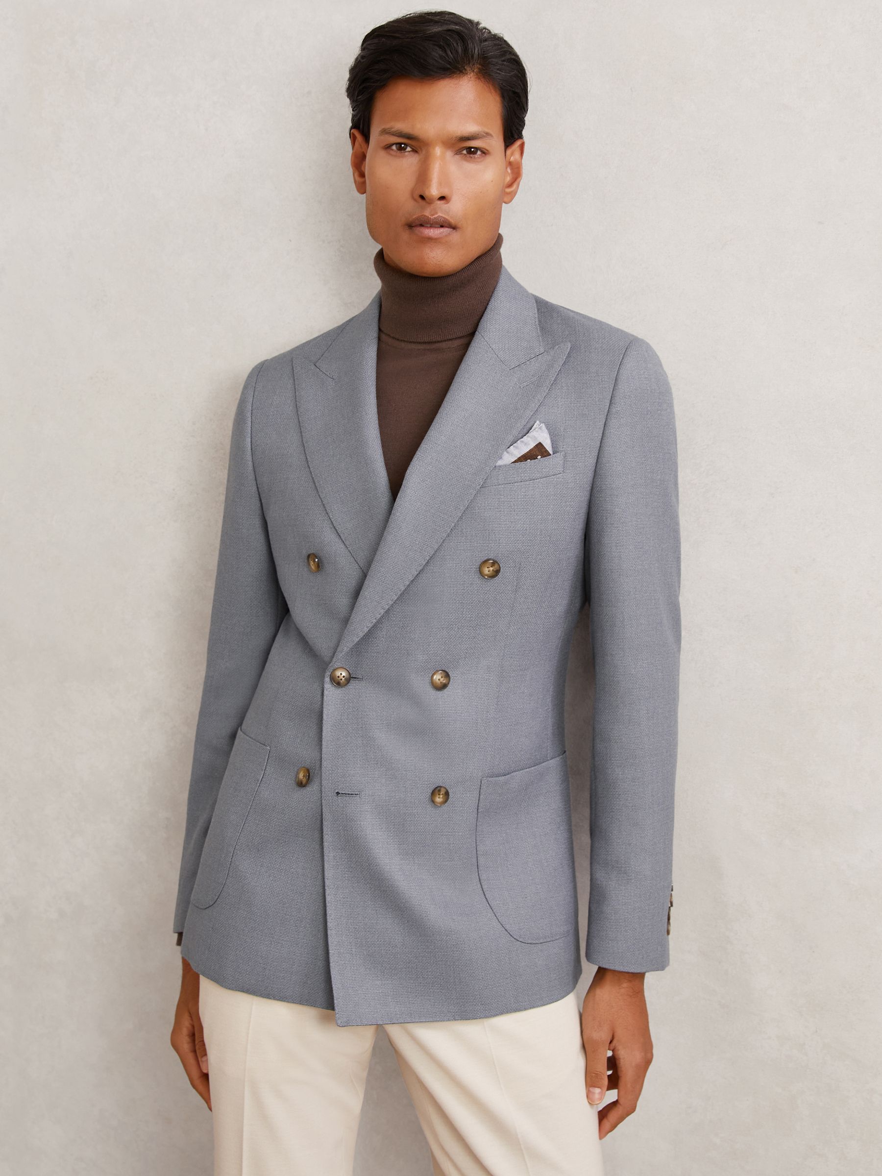 Tailored-fit Double-breasted Blazer Wool-blend