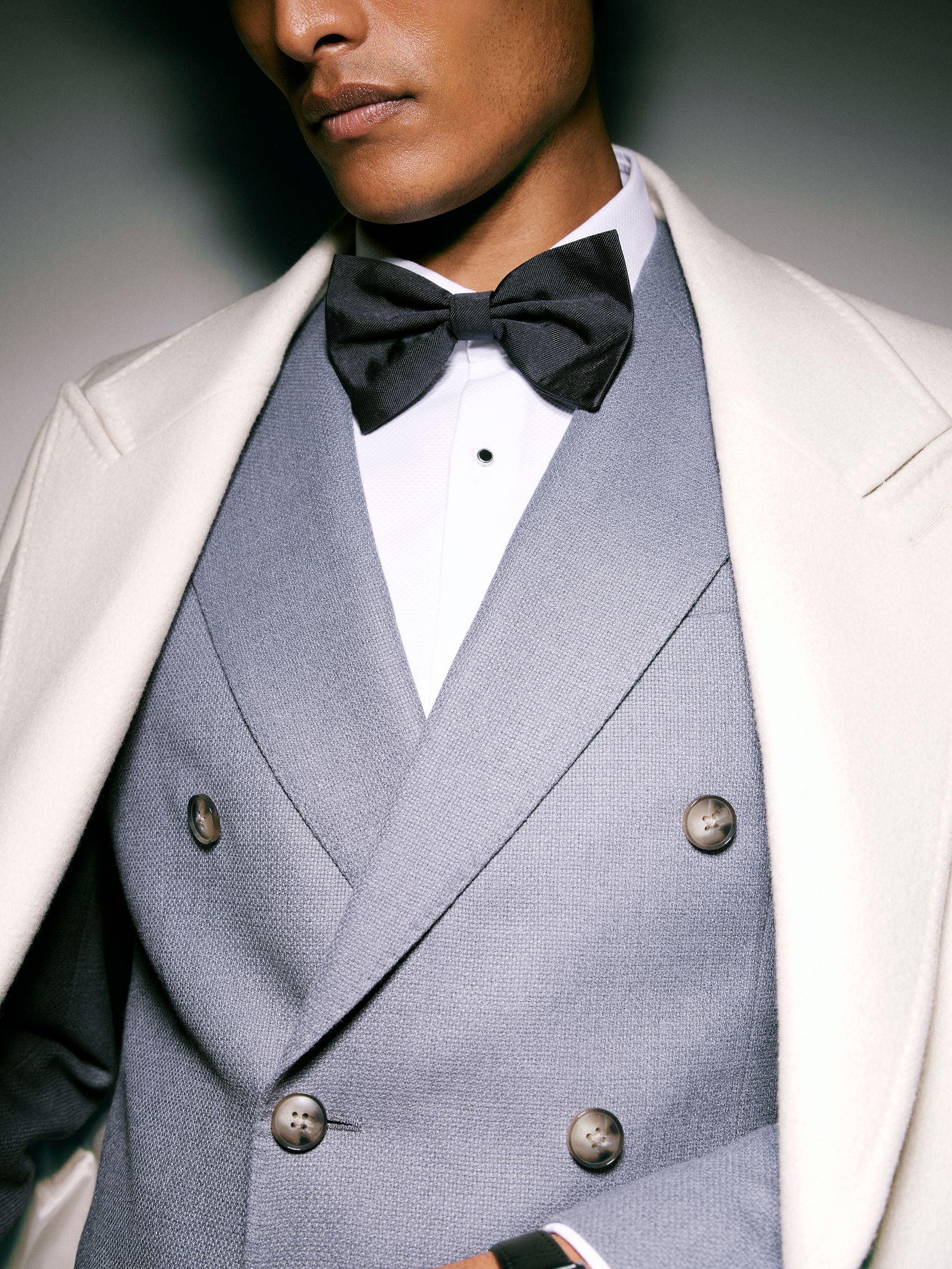 Tailored-Fit Double-Breasted Blazer Wool-Blend in Airforce Blue - Image 4 of 11