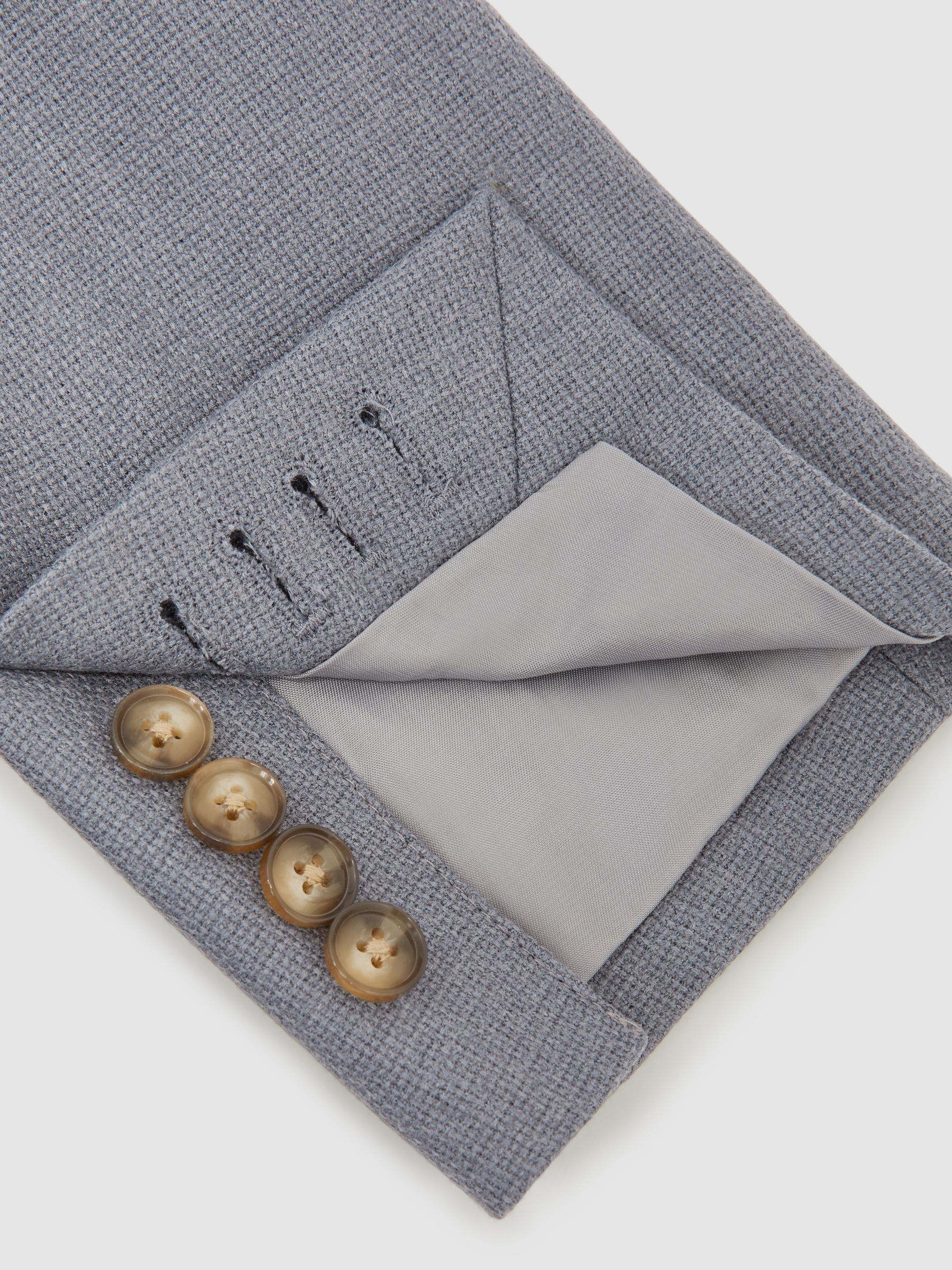 Tailored-Fit Double-Breasted Blazer Wool-Blend in Airforce Blue - Image 10 of 11