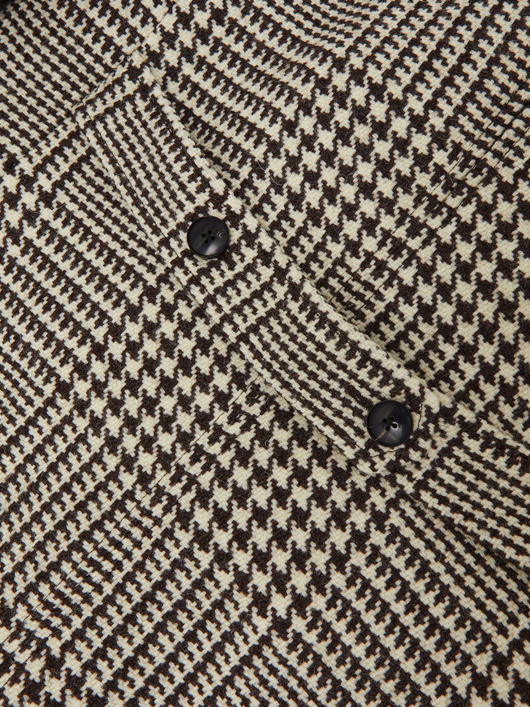 Atelier Wool Check Overcoat in Brown/White - image 3