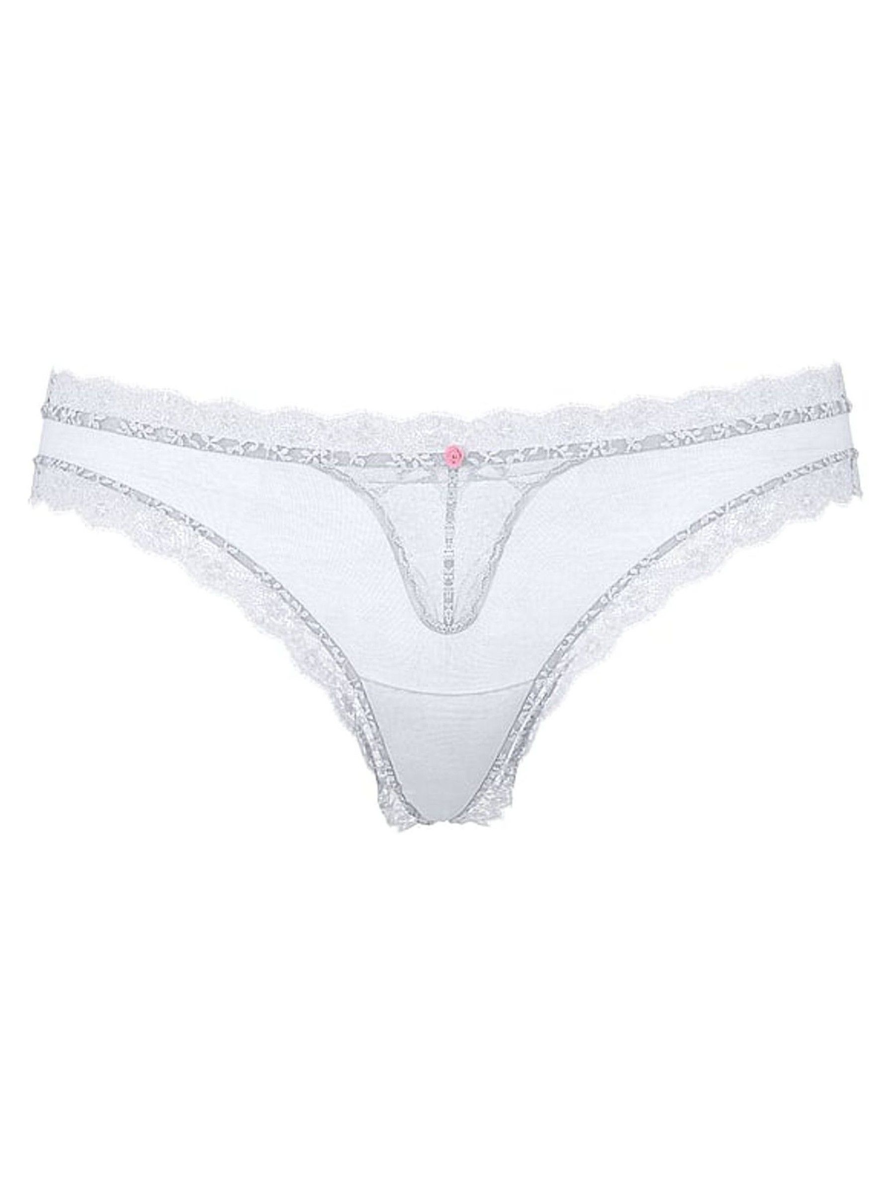 Palest Blue Lace Trim Thong Knickers - Image 4 of 4