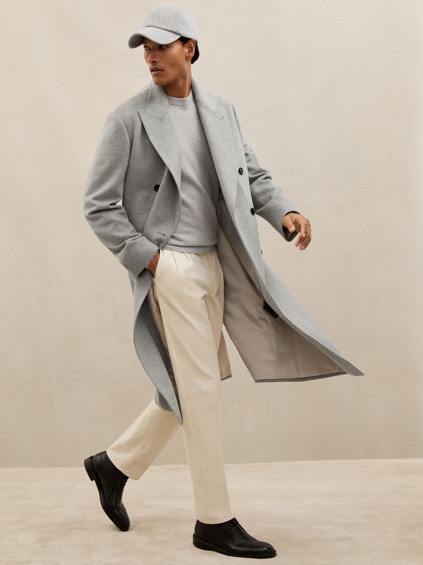 Atelier 100% Cashmere Crew-Neck Jumper in Soft Grey Melange - image 3