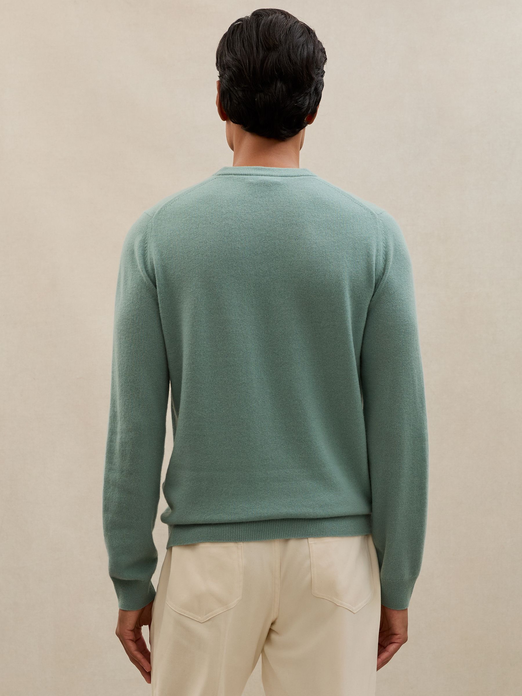 Atelier 100% Cashmere Crew-Neck Jumper in Teal Green - image 5