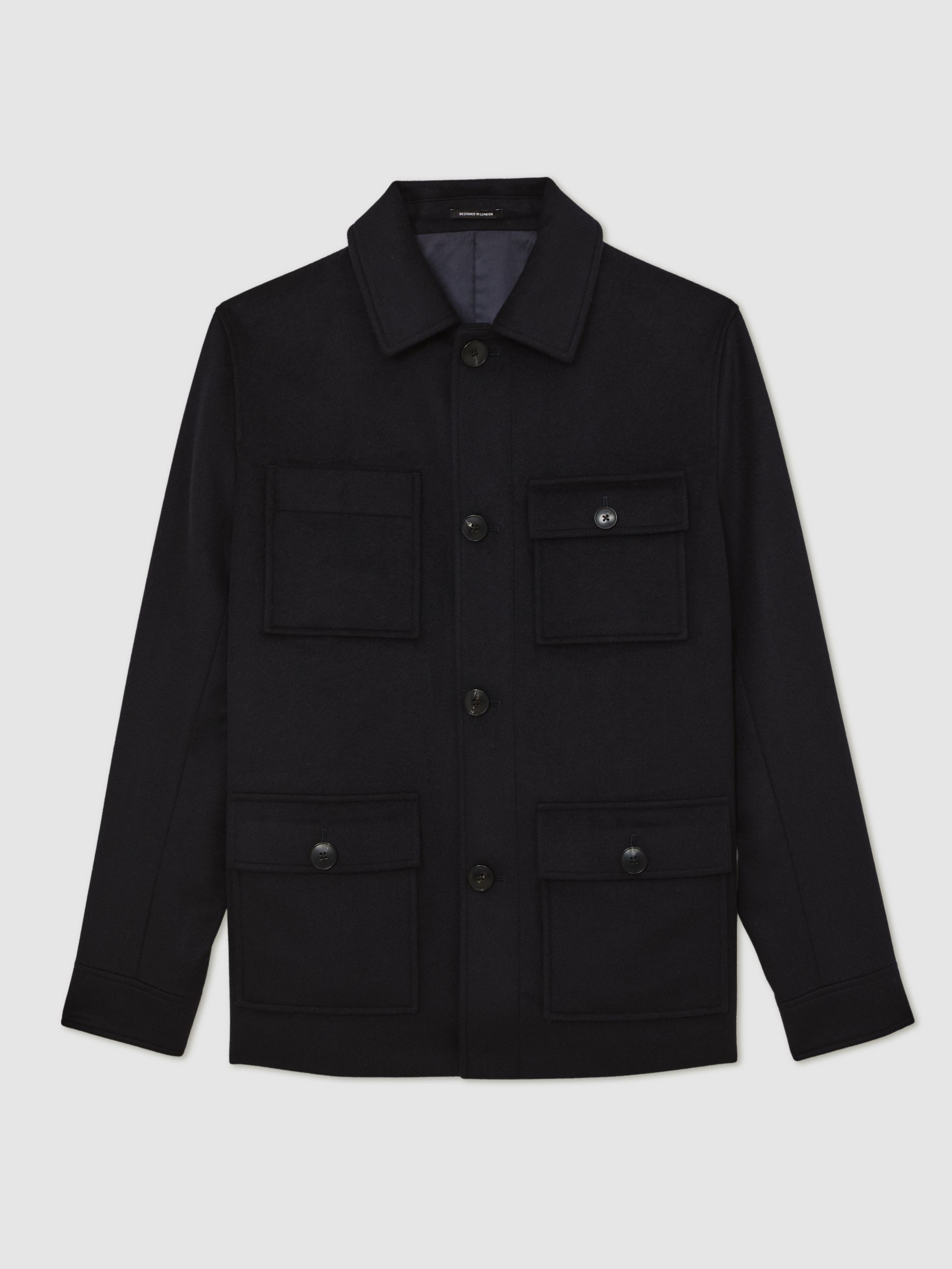 Atelier 100% Cashmere Field Jacket in Navy - image 1