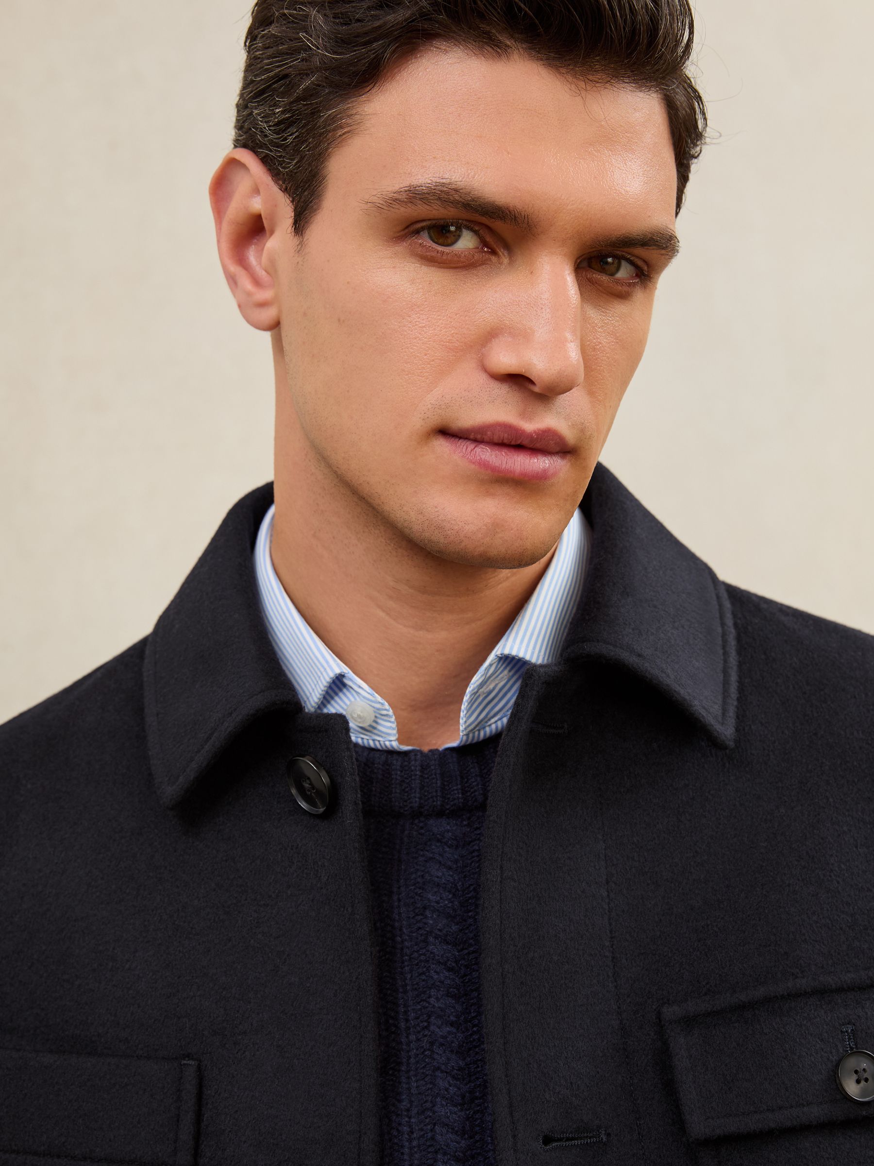 Atelier 100% Cashmere Field Jacket in Navy - Image 4 of 7