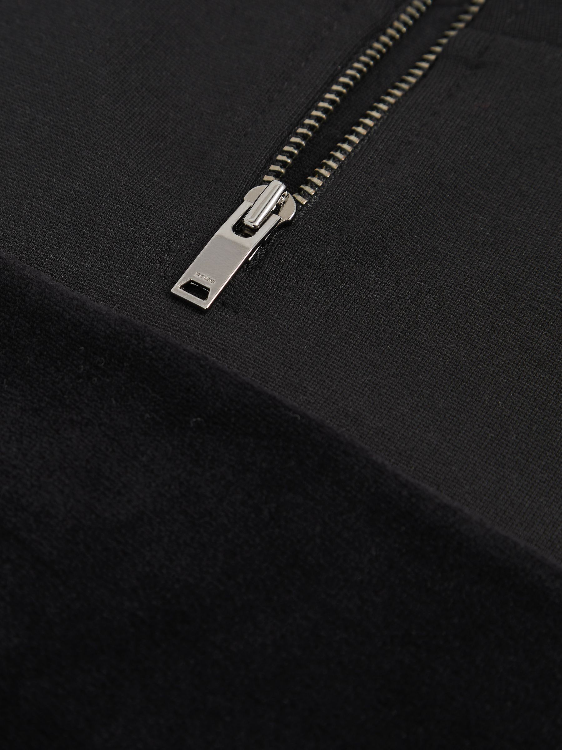 9-13 yrs Interlock Velour-Panel Zip Sweatshirt in Black - Image 4 of 4