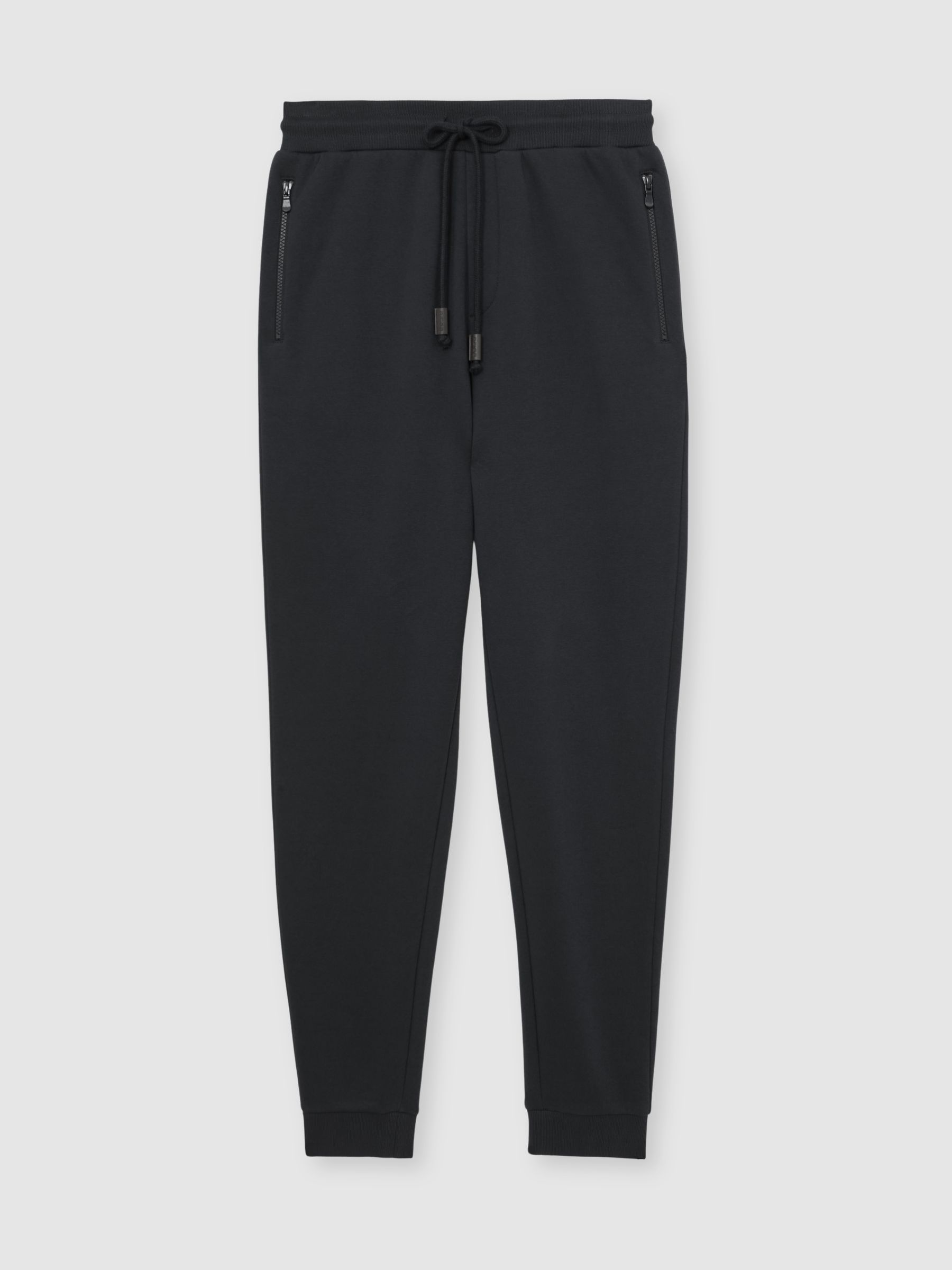 Cotton-Blend Drawstring Joggers in Navy - image 1