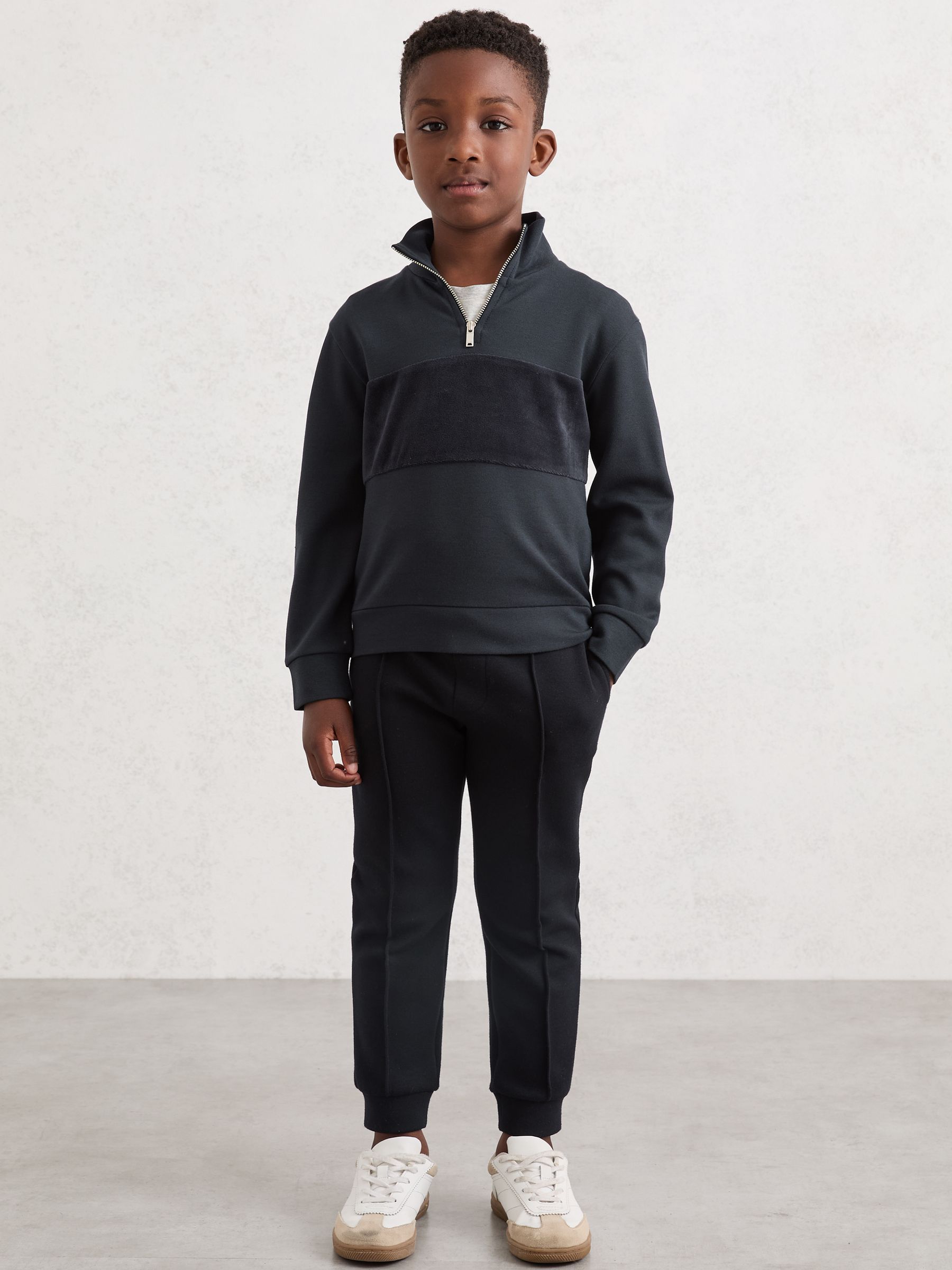 3-9 yrs Interlock Drawstring Joggers in Navy Blue - Image 1 of 4