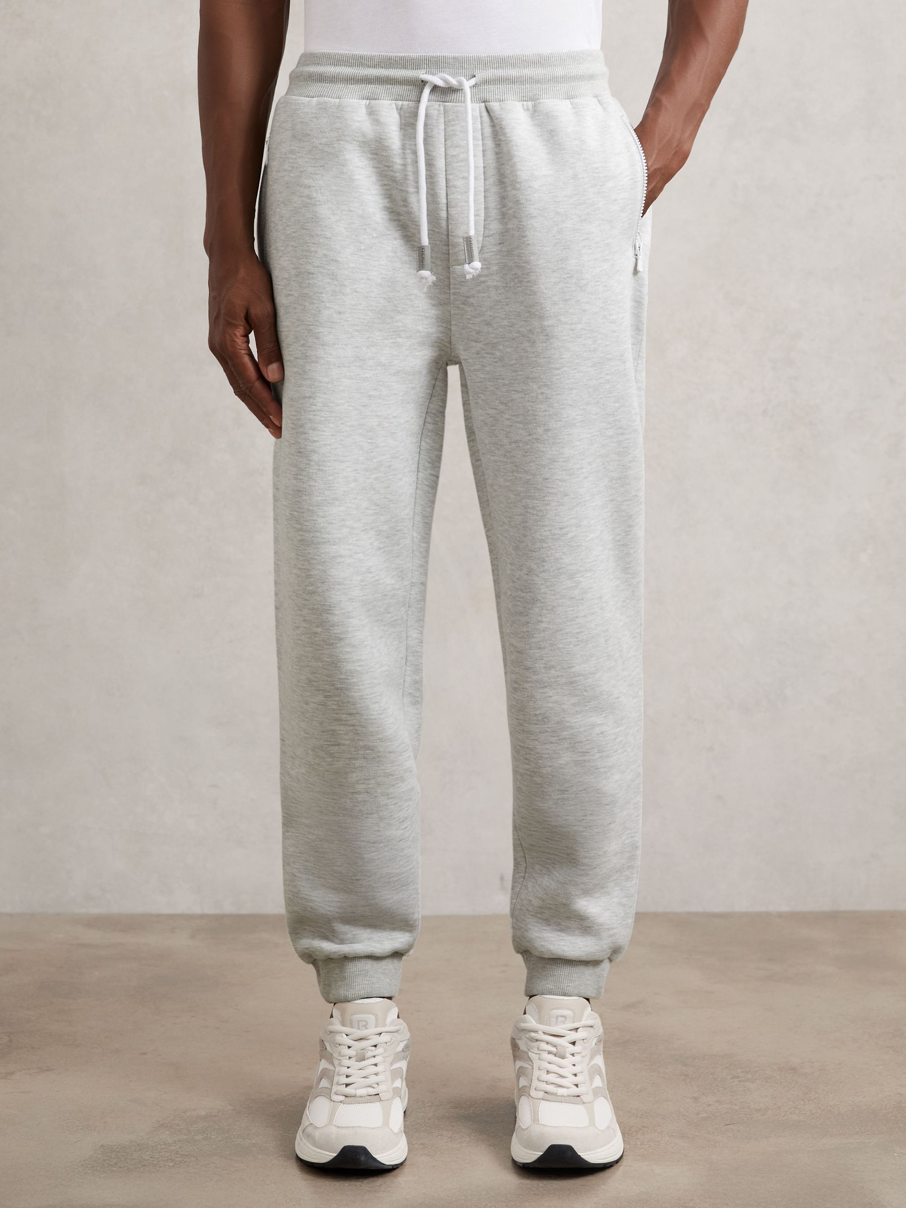 Cotton-Blend Drawstring Joggers in Grey - image 5