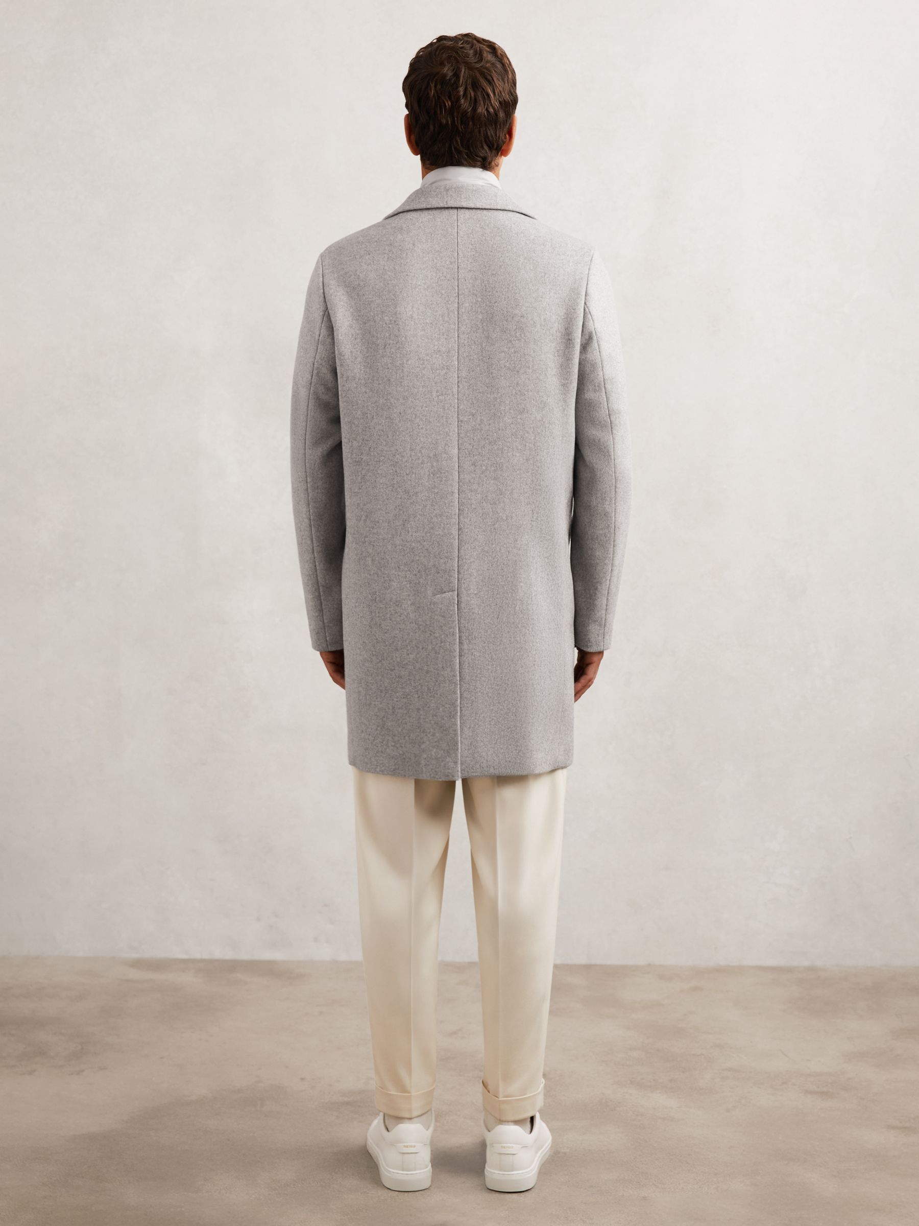 Wool-Blend Internal-Gilet Overcoat in Soft Grey - image 5