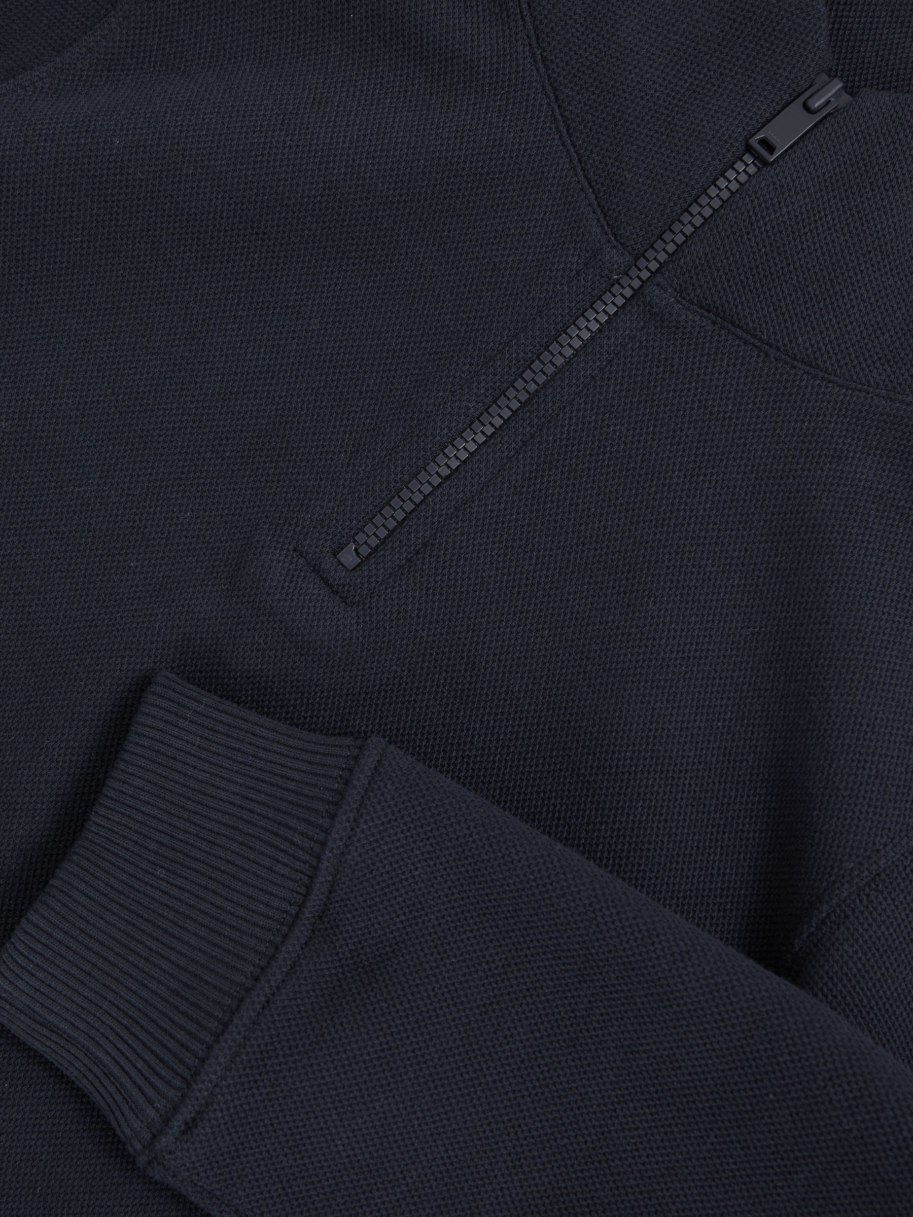 3-9 yrs Textured Half-Zip Sweatshirt with Cotton in Navy - Image 4 of 4