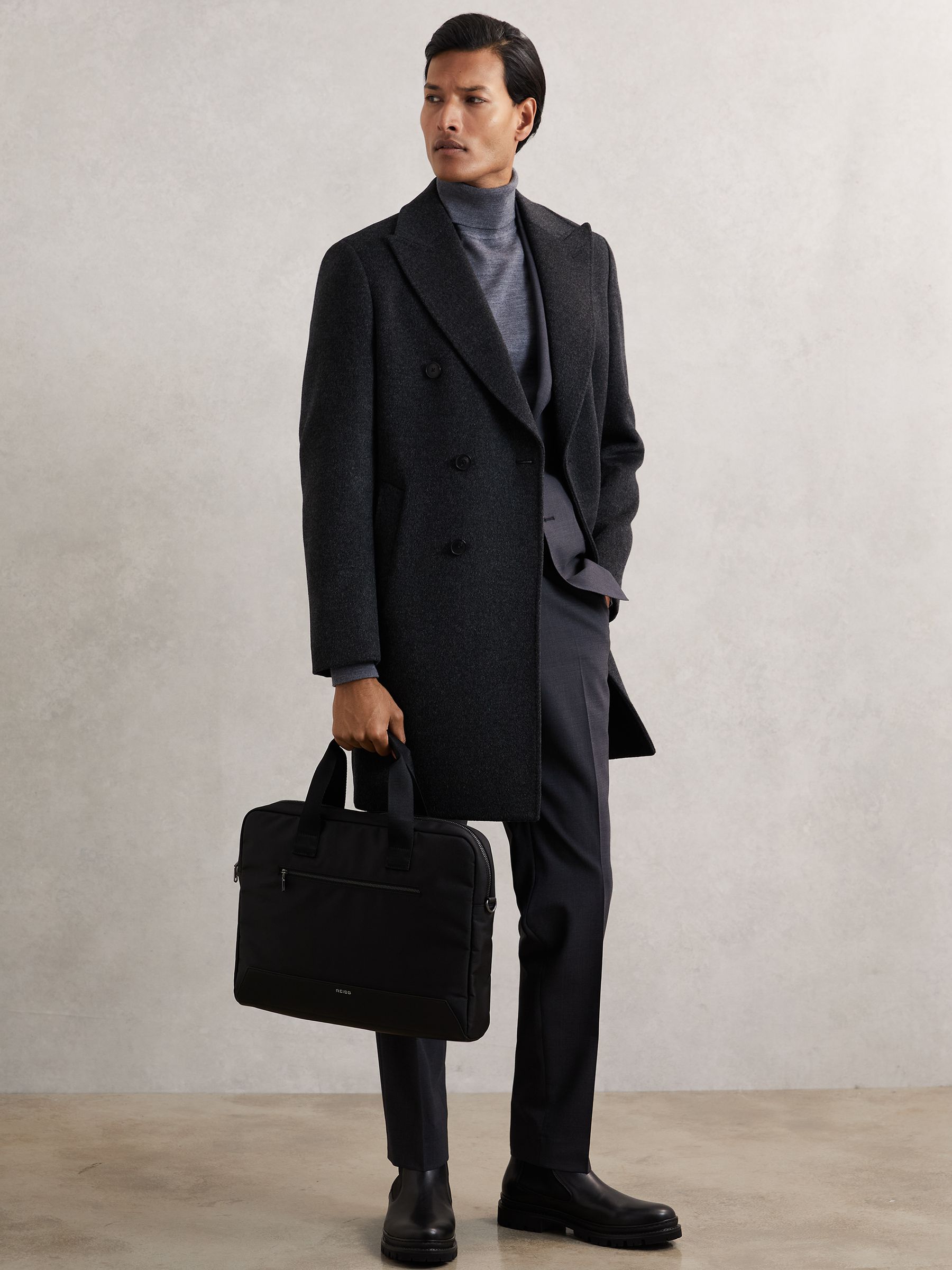 Woven Briefcase in Black - Image 2 of 6
