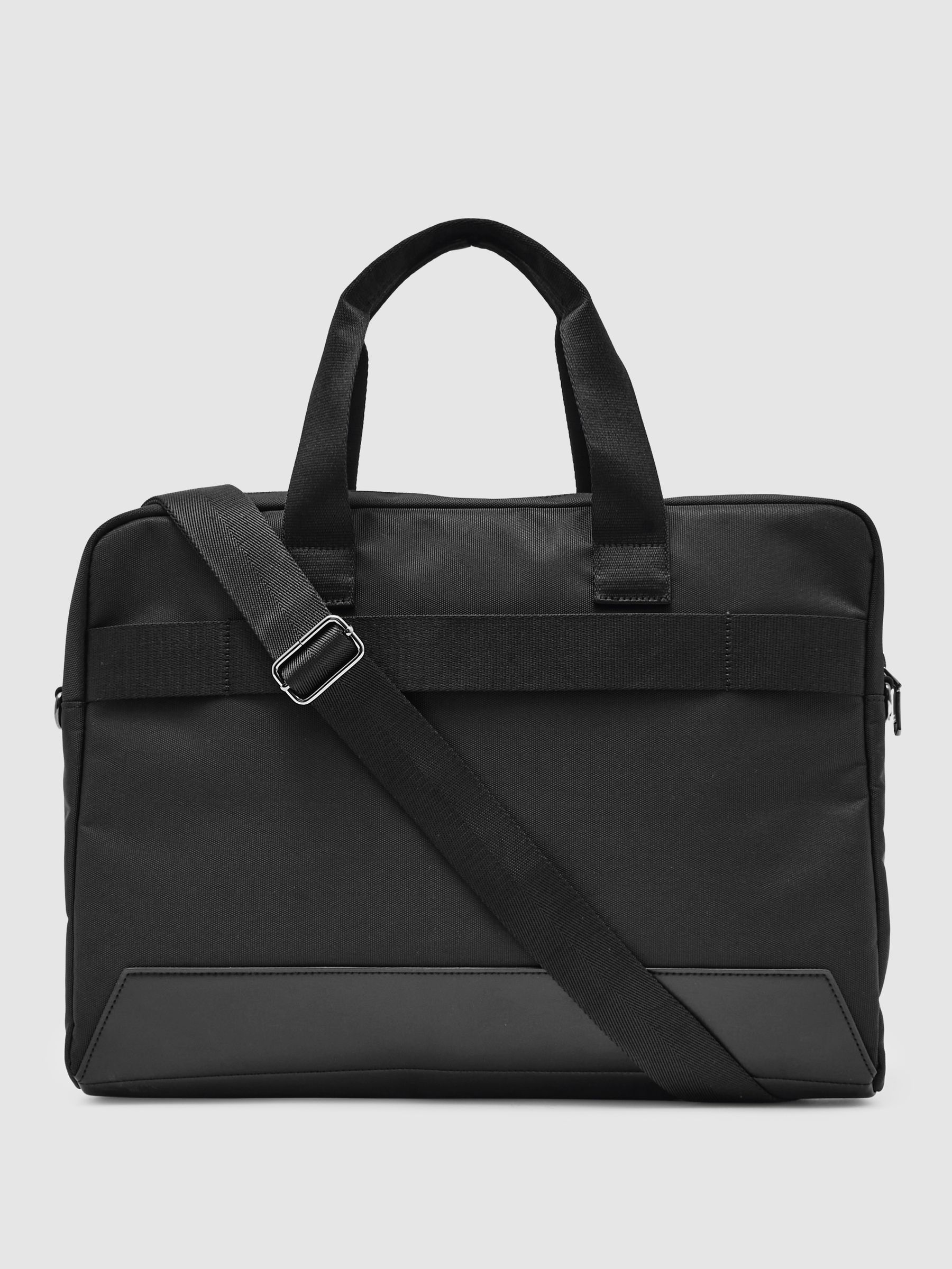 Woven Briefcase in Black - Image 4 of 6